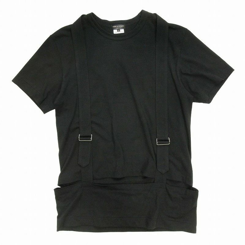 Comme des Garcons Homme Plus T-Shirts deformed belt cut/sew short sleeve cotton Black Size US M / EU 48-50 / 2 - 1 Thumbnail