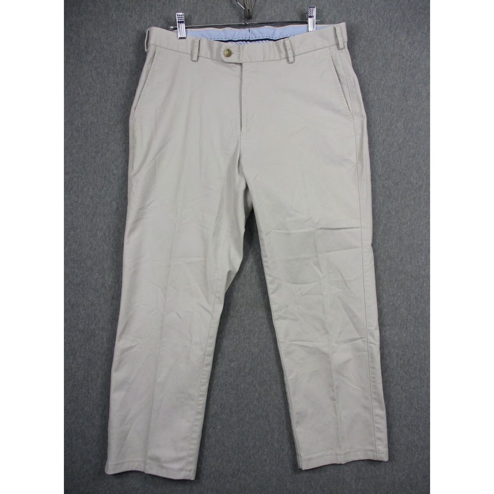 Peter Millar Peter Millar Pants Mens 34x26 Beige Chino Straight Leg Pima Stretch ME0B48 Size US 34 / EU 50 - 2 Thumbnail