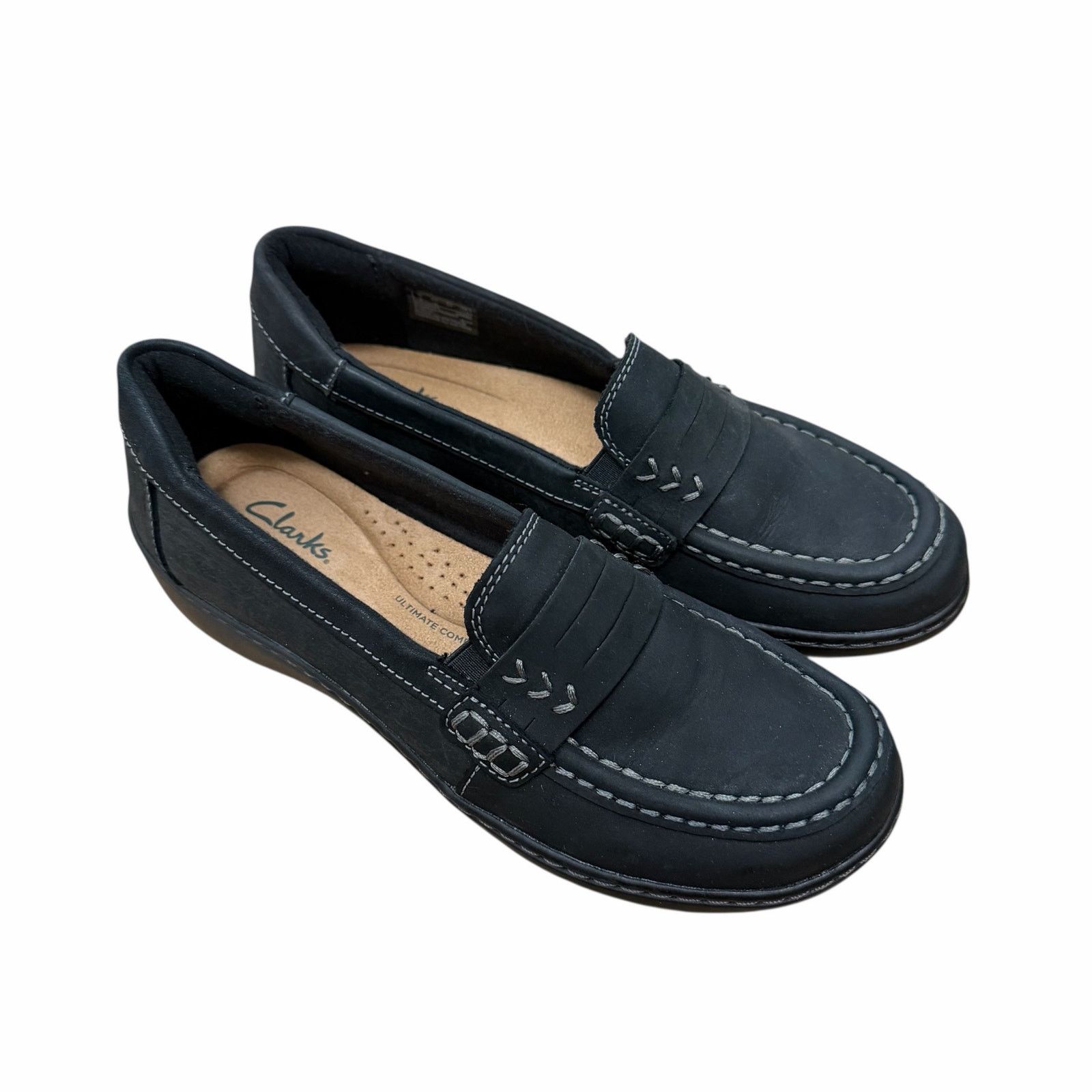 Clarks Clarks Cora Ashly Black Leather Loafers Sz 6.5 Size US 6.5 / IT 36.5 - 1 Thumbnail