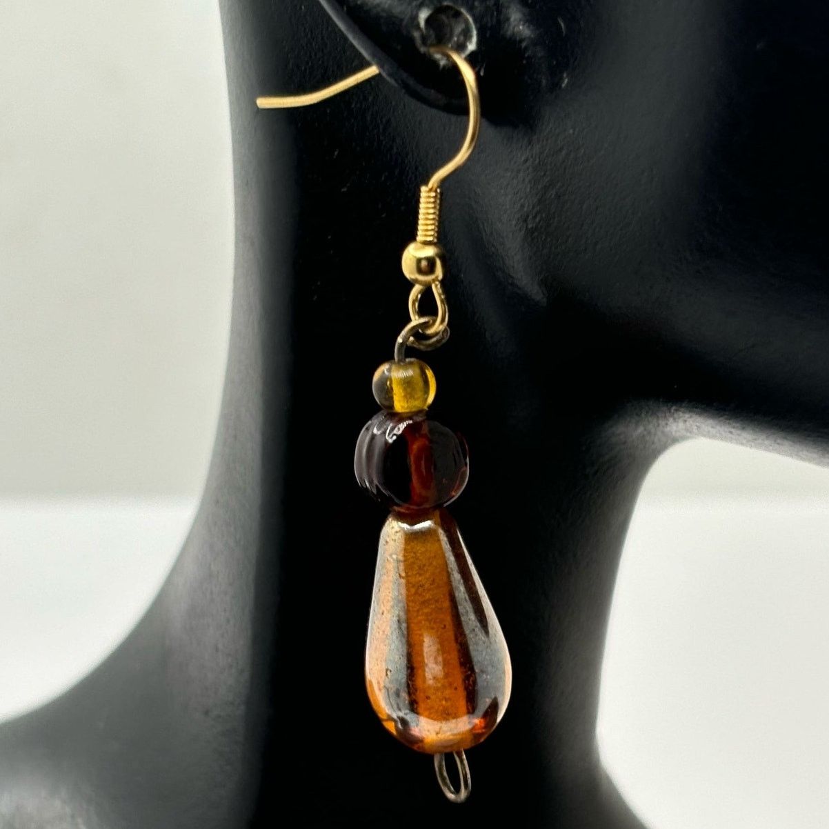 Other Brown & Gold Beaded Earrings Size ONE SIZE - 1 Thumbnail