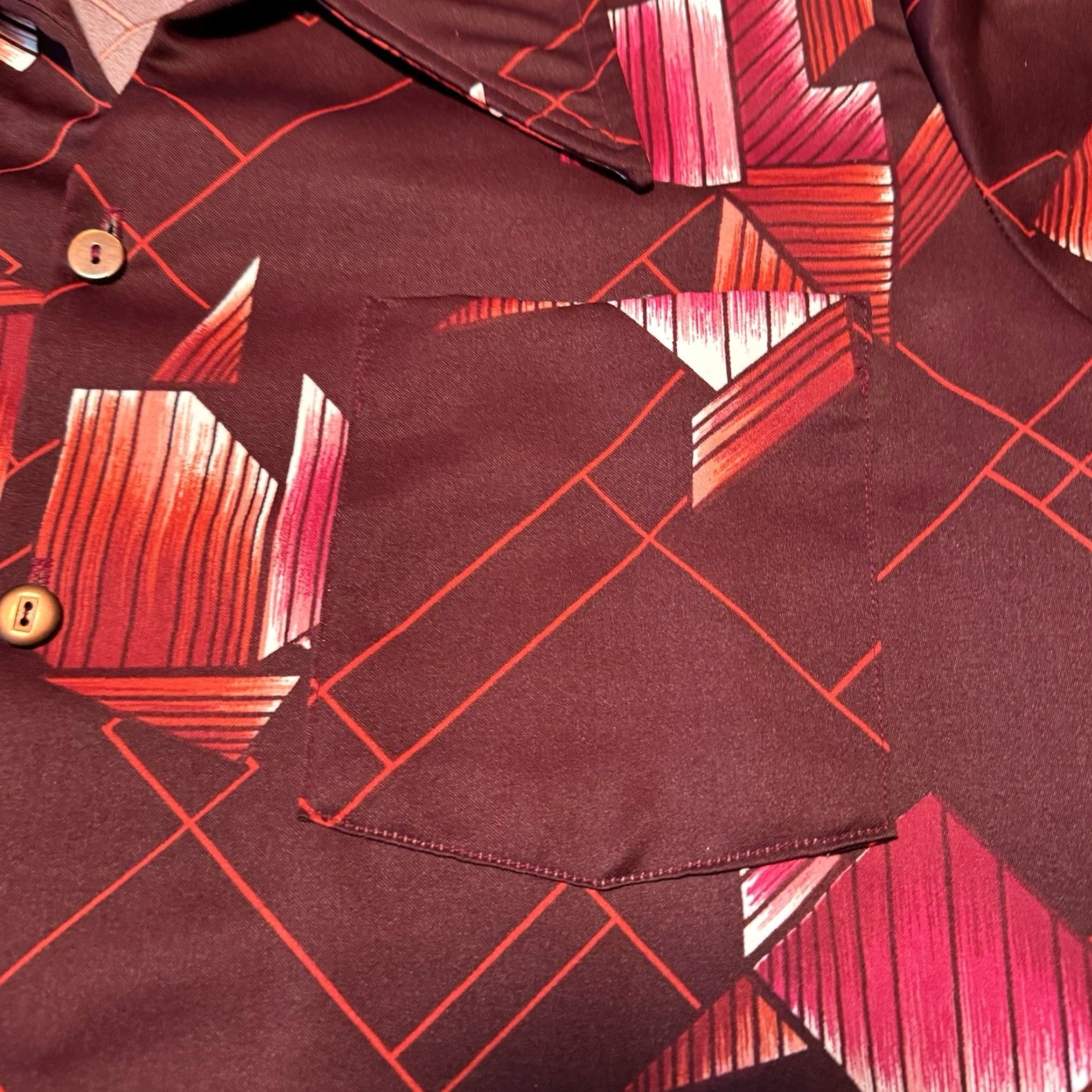 Vintage VINTAGE Paul Howard Disco Shirt Mens Large Long Sleeve Button Up Red Polyester Size US L / EU 52-54 / 3 - 3 Thumbnail