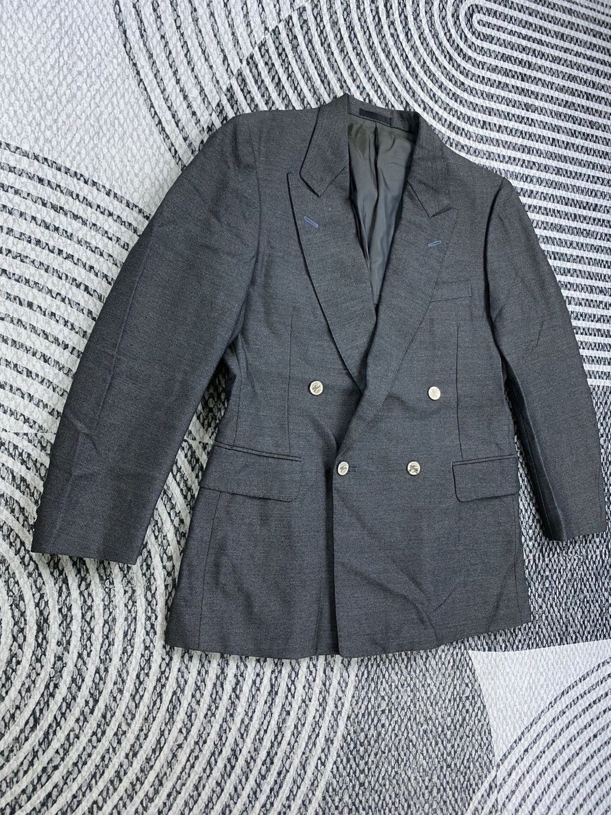 Burberry Vintage Burberrys Wool & Mohair Grey Blazer Jacket Size US M / EU 48-50 / 2 - 3 Thumbnail