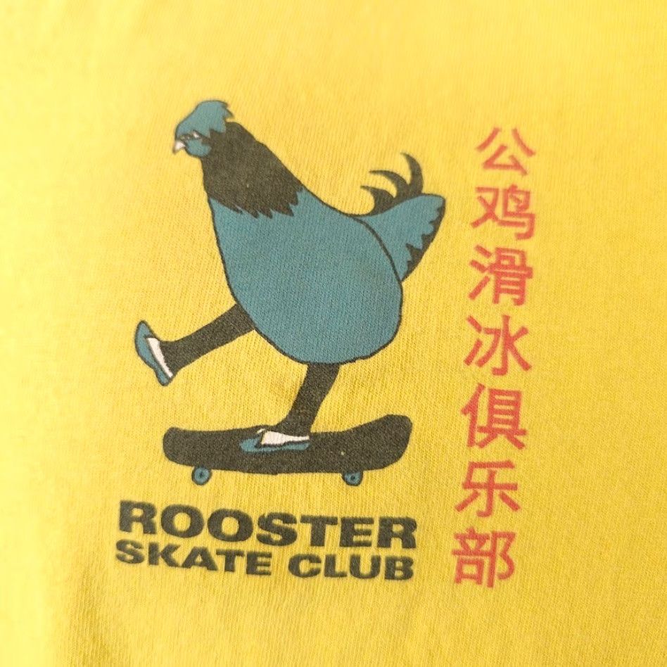 Vintage Rooster Skate Club T Shirt Mens Size Large Yellow Skater Chicken Streetwear Graphic Tee Size US L / EU 52-54 / 3 - 3 Thumbnail