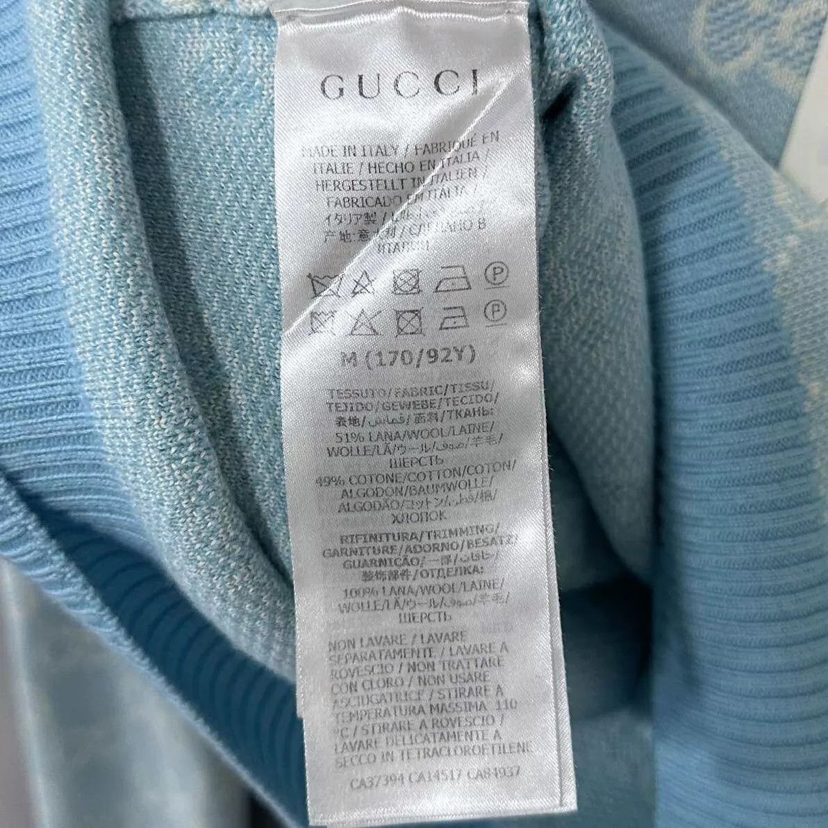 Gucci GUCCI sky blue all-over print knit LS top M Size M / US 6-8 / IT 42-44 - 5 Thumbnail