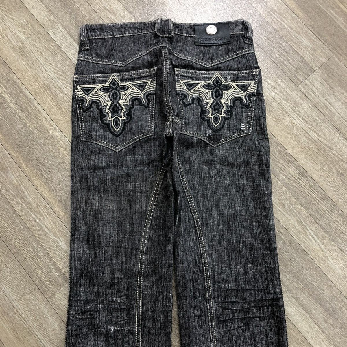 Antik Denim × If Six Was Nine × Vintage Vintage Antik Denim Distressed Embrodired Lgb Flared Jeans Size US 28 / EU 44 - 2 Thumbnail