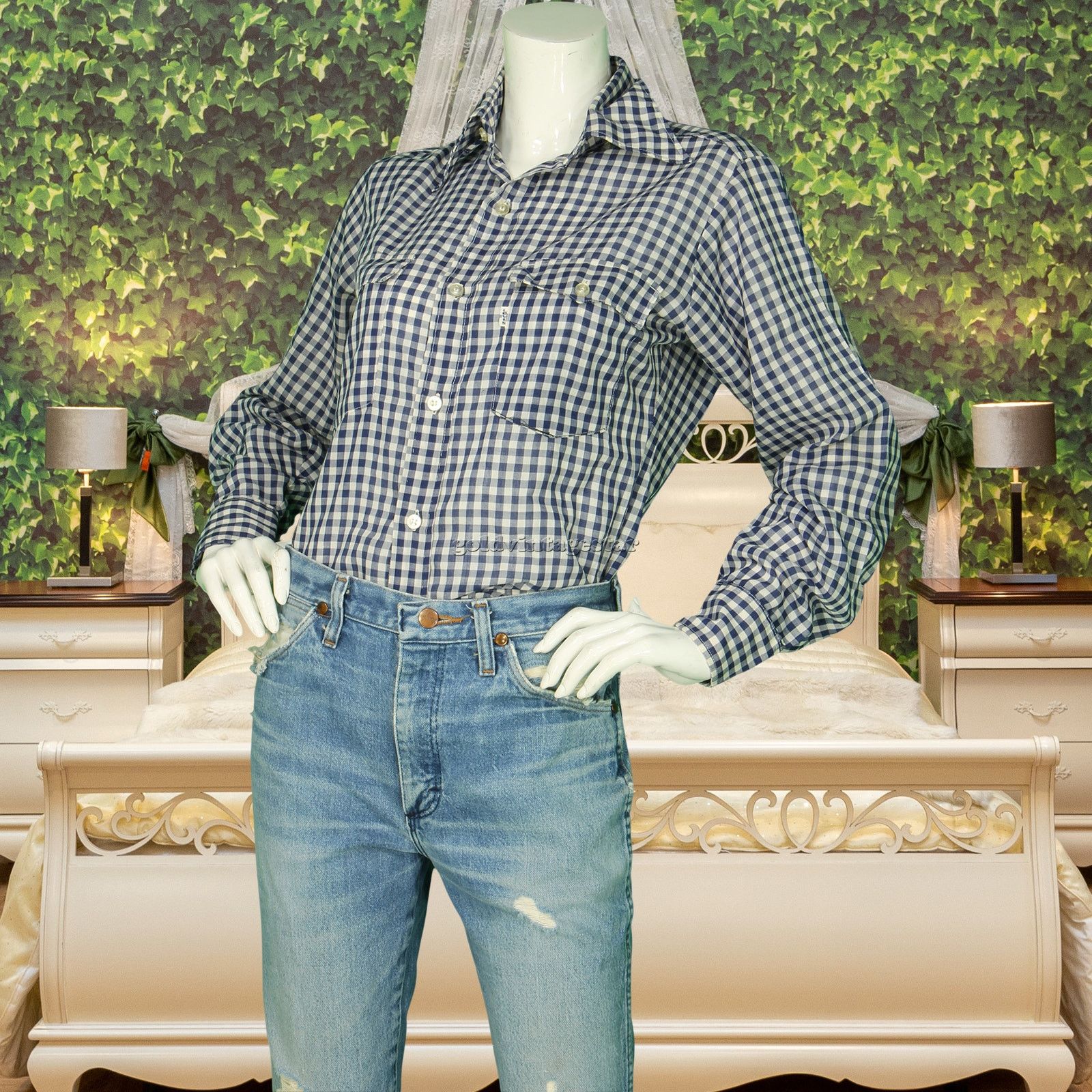 Other 70s Vintage Levi's Cowgirl Boho Mod Hippie White Tab Shirt Size S / US 4 / IT 40 - 2 Thumbnail