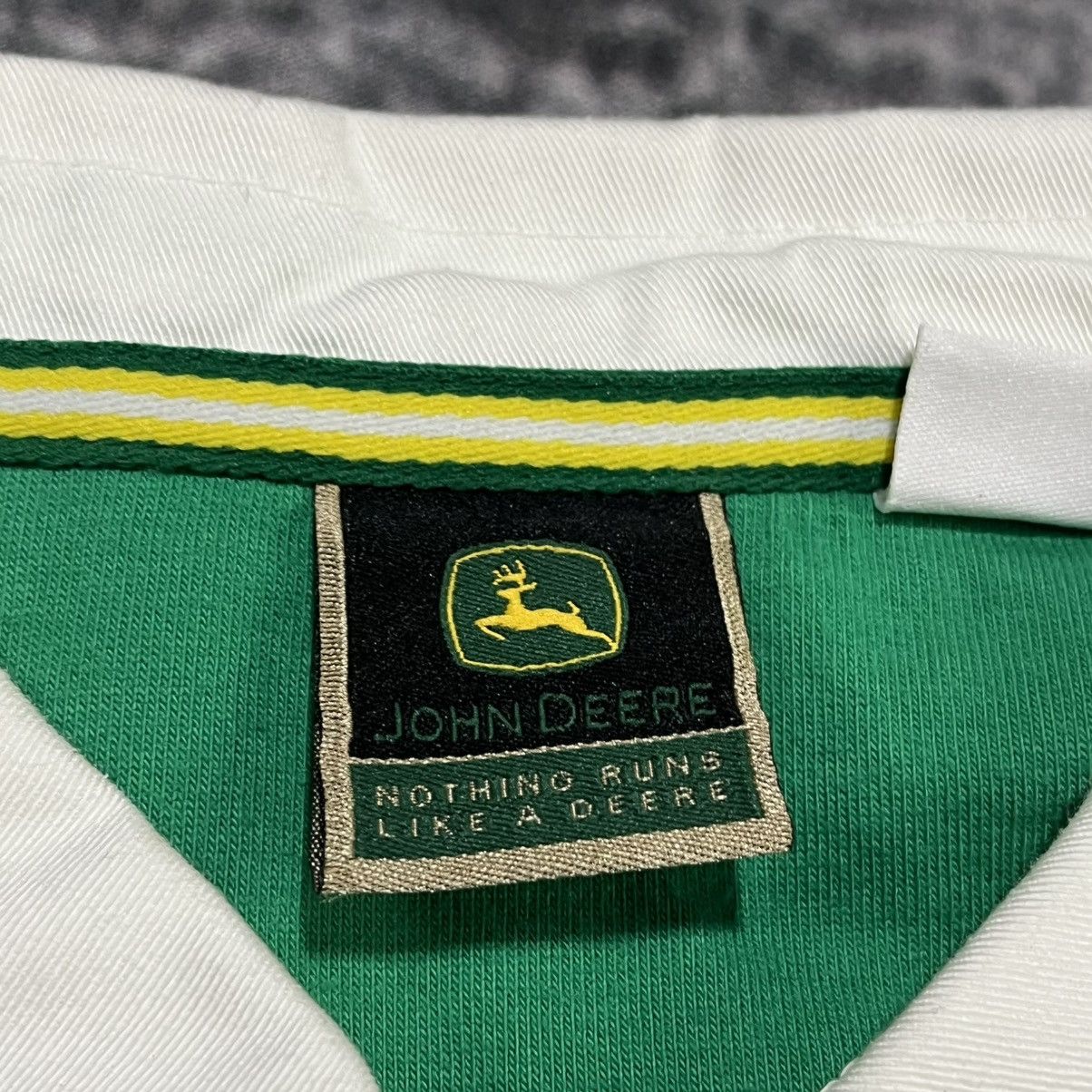 John Deere Vintage John Deere Green Striped Longsleeve Rugby Polo NEW Size US XL / EU 56 / 4 - 8 Thumbnail