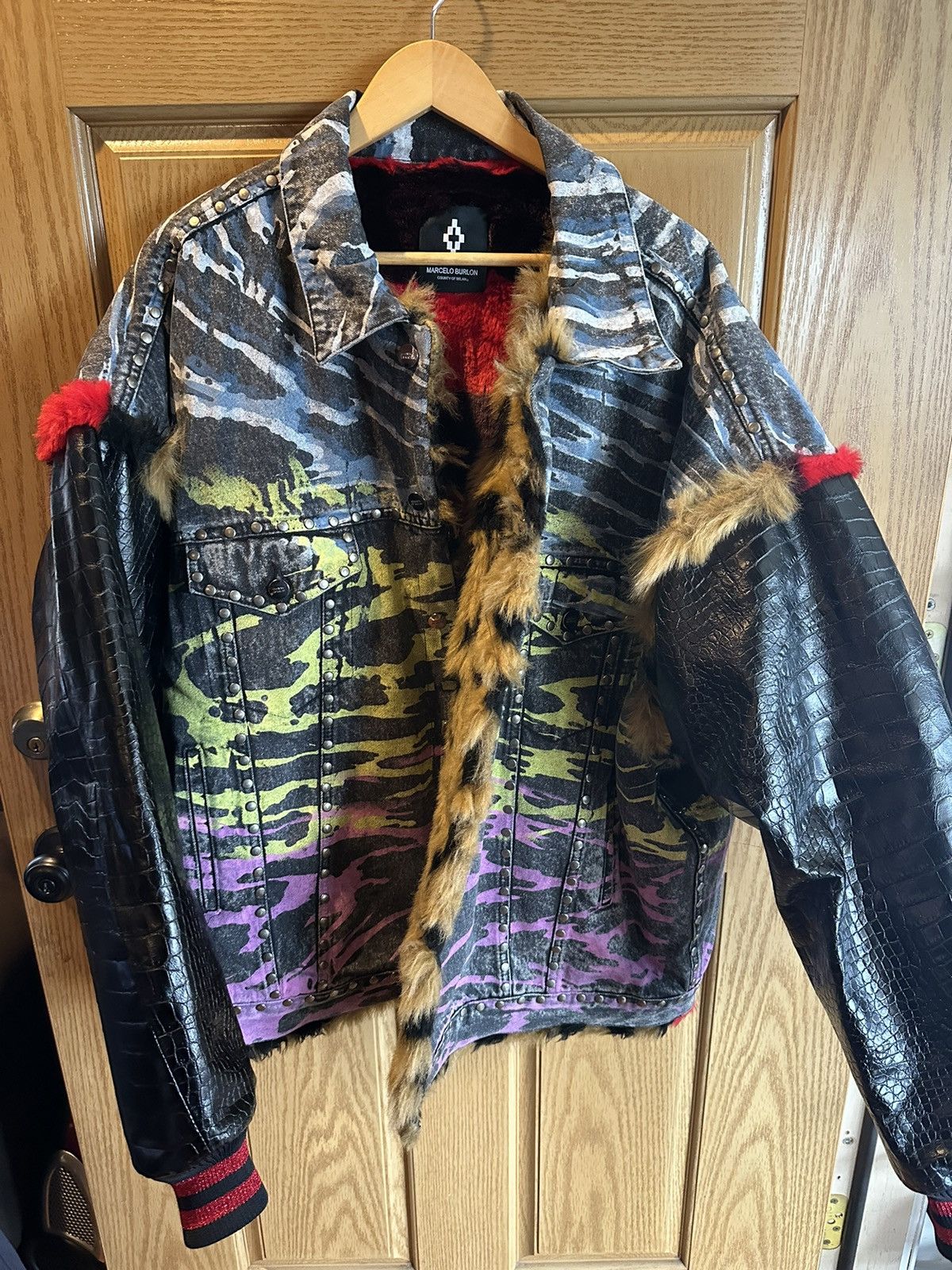 Marcelo Burlon Marcelo Burlon ‘Candies’ insane denim/leather/fur jacket Size US M / EU 48-50 / 2 - 1 Thumbnail