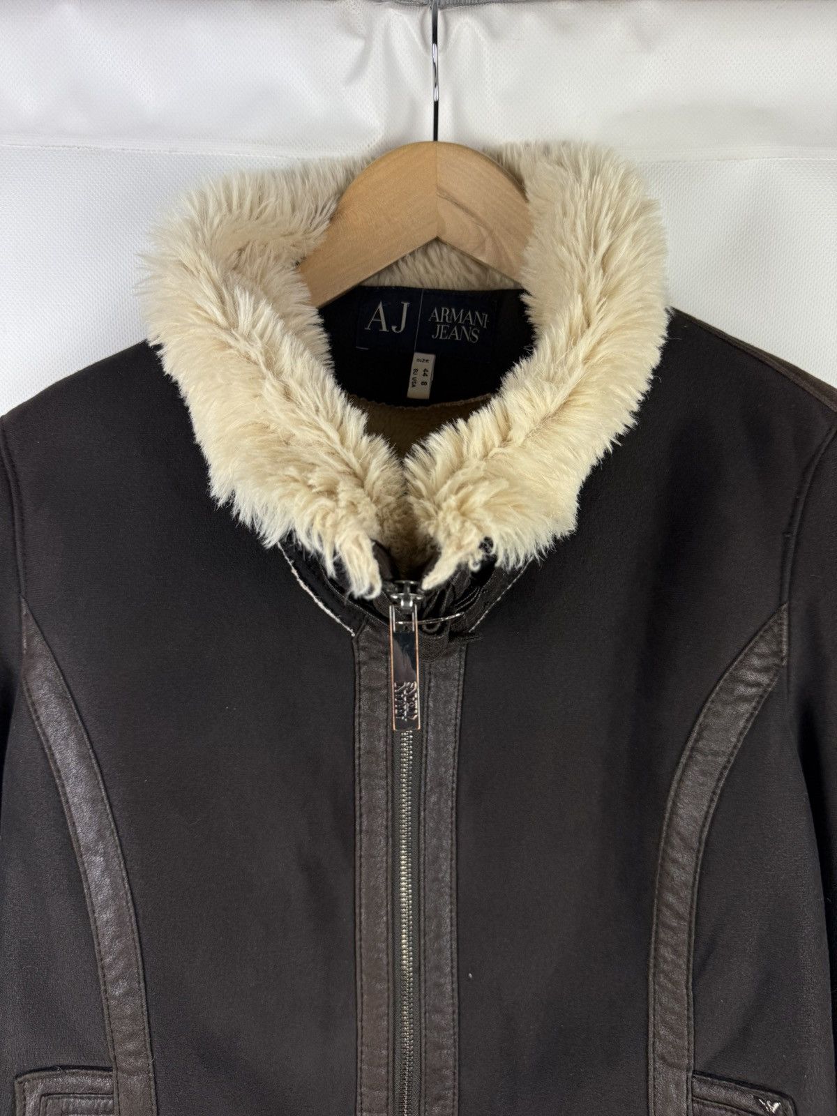 Armani Armani Jeans Ladies Faux Fur Aviator Y2K Bomber Jacket Size M / US 6-8 / IT 42-44 - 8 Thumbnail