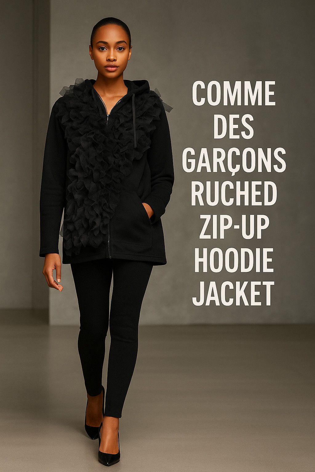 Comme des Garcons Homme Plus CDG Homme Plus Rare Ruched Zip Hoodie Brand New M Size 40R - 9 Thumbnail