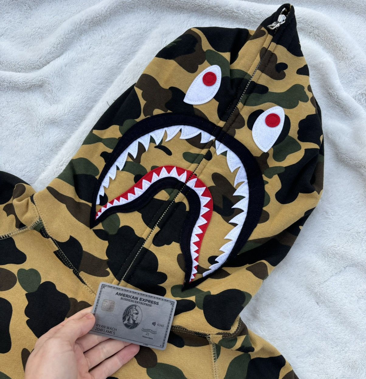 Bape Bape Yellow Camo ‘Ponr’ Shark Zip Hoodie Size US XXL / EU 58 / 5 - 2 Thumbnail