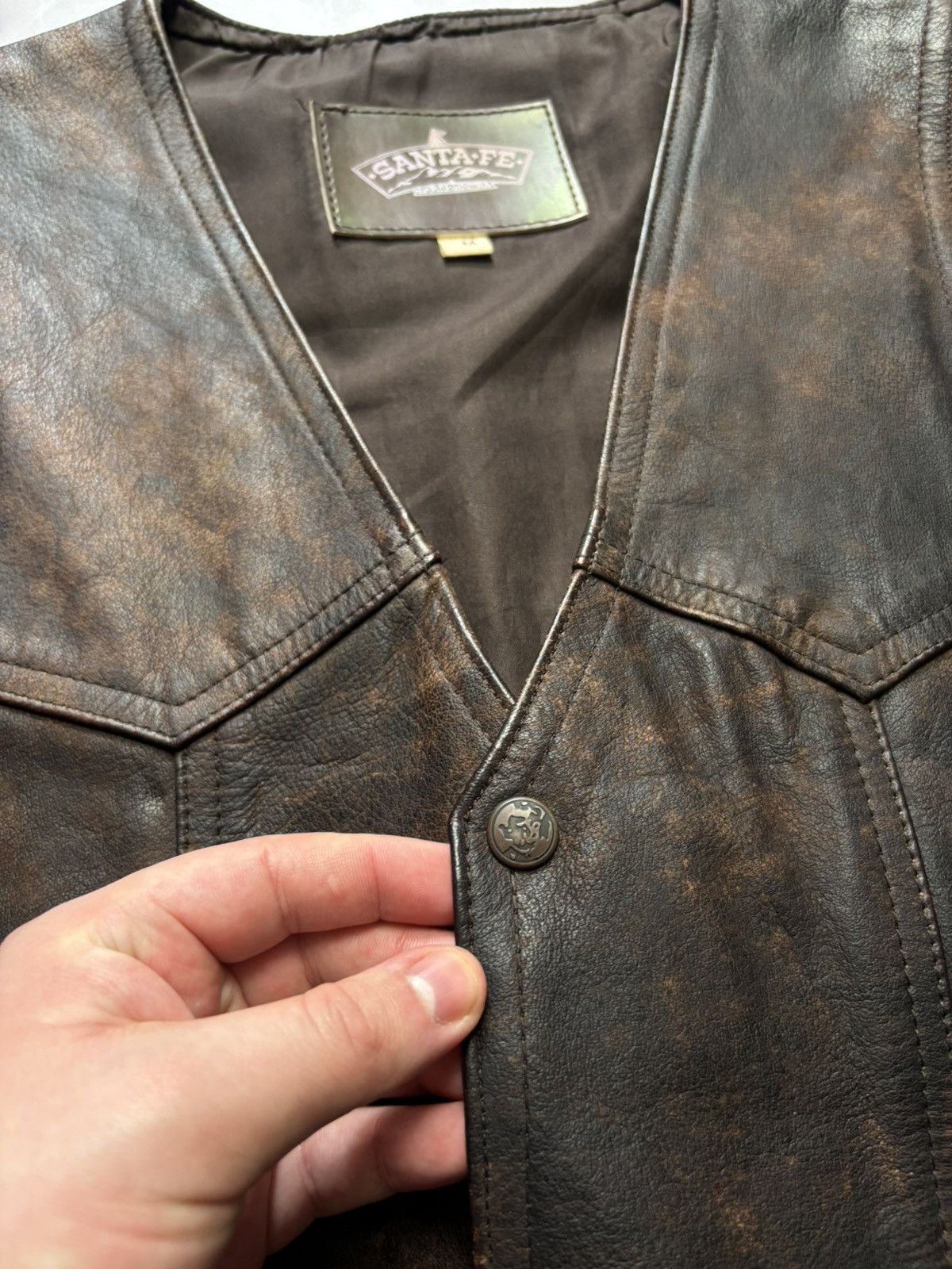 Cowboy Equipment Santa Fe Leather Vest Distressed Cowboy Western Lace-up Size M / US 6-8 / IT 42-44 - 8 Thumbnail