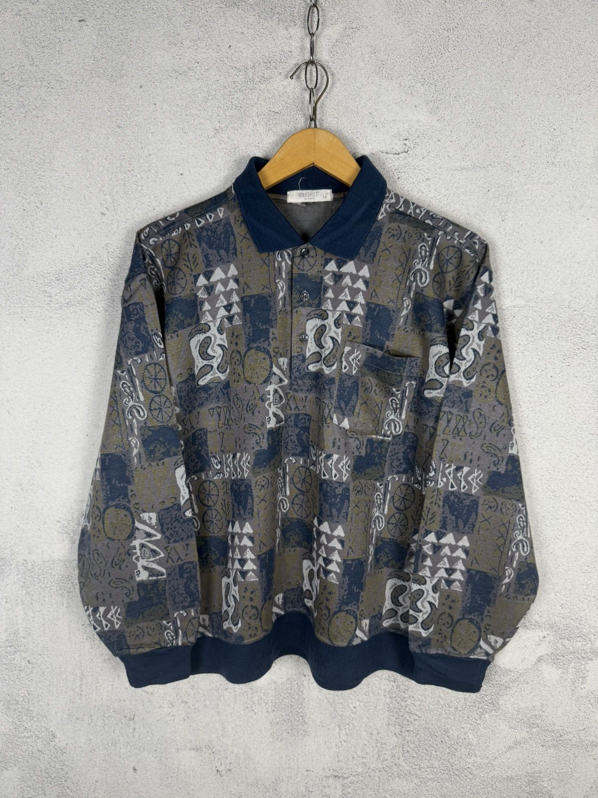 Vintage Vintage 90s Sunbird Abstract Pattern Polo Sweater Crewneck Size US S / EU 44-46 / 1 - 1 Thumbnail