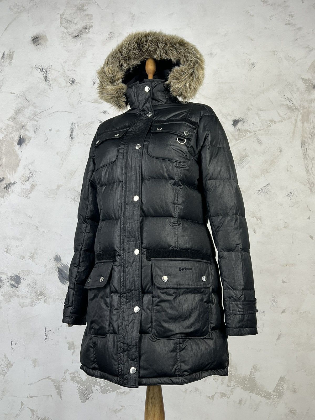 Barbour Vintage Barbour Artic Down Parka Fur Hood Size S - M 8 Size M / US 6-8 / IT 42-44 - 1 Thumbnail
