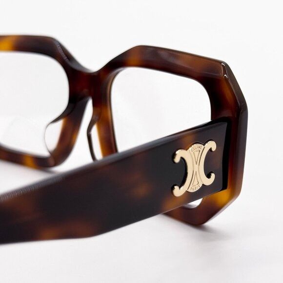 Celine NEW CL50155I 053, CELINE GEOMETRIC HAVANA BROWN EYEGLASSES C Size ONE SIZE - 7 Thumbnail