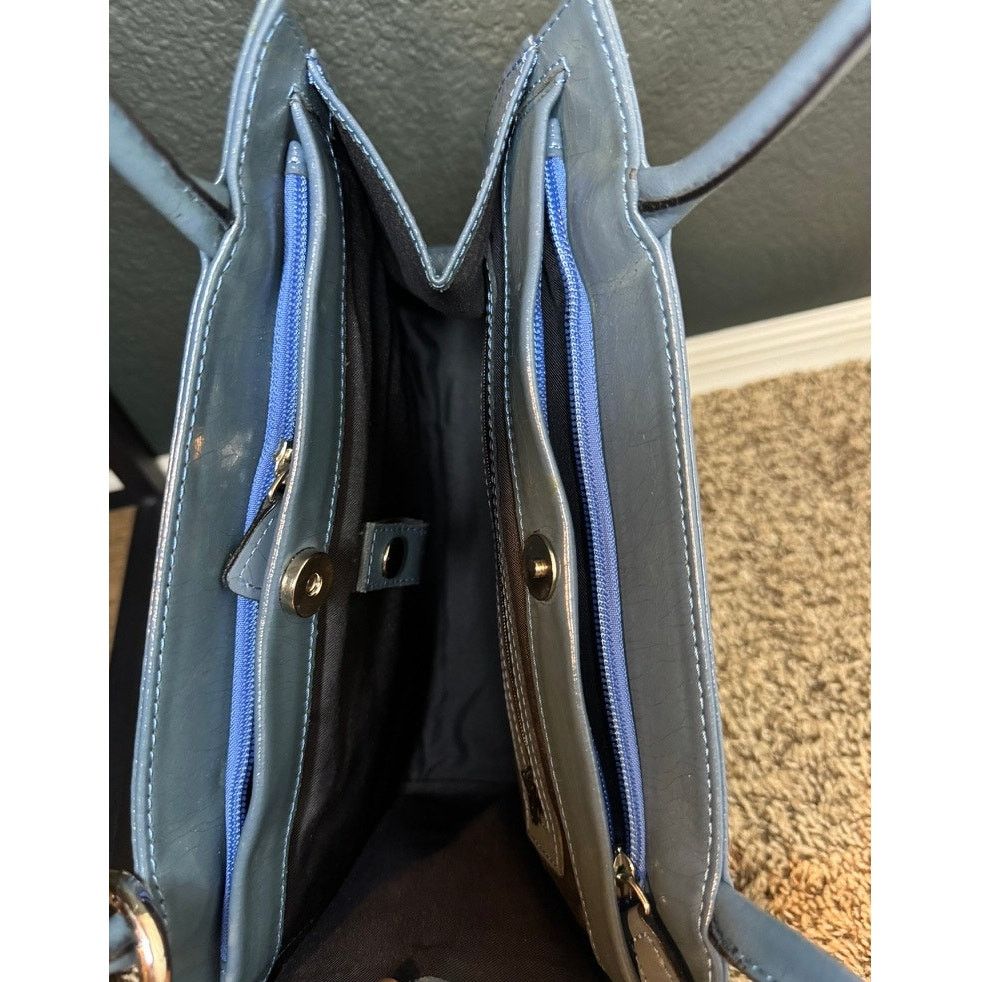 Vintage Sequoia Paris Blue Leather Shoulder Bag Late 90's Size ONE SIZE - 5 Thumbnail