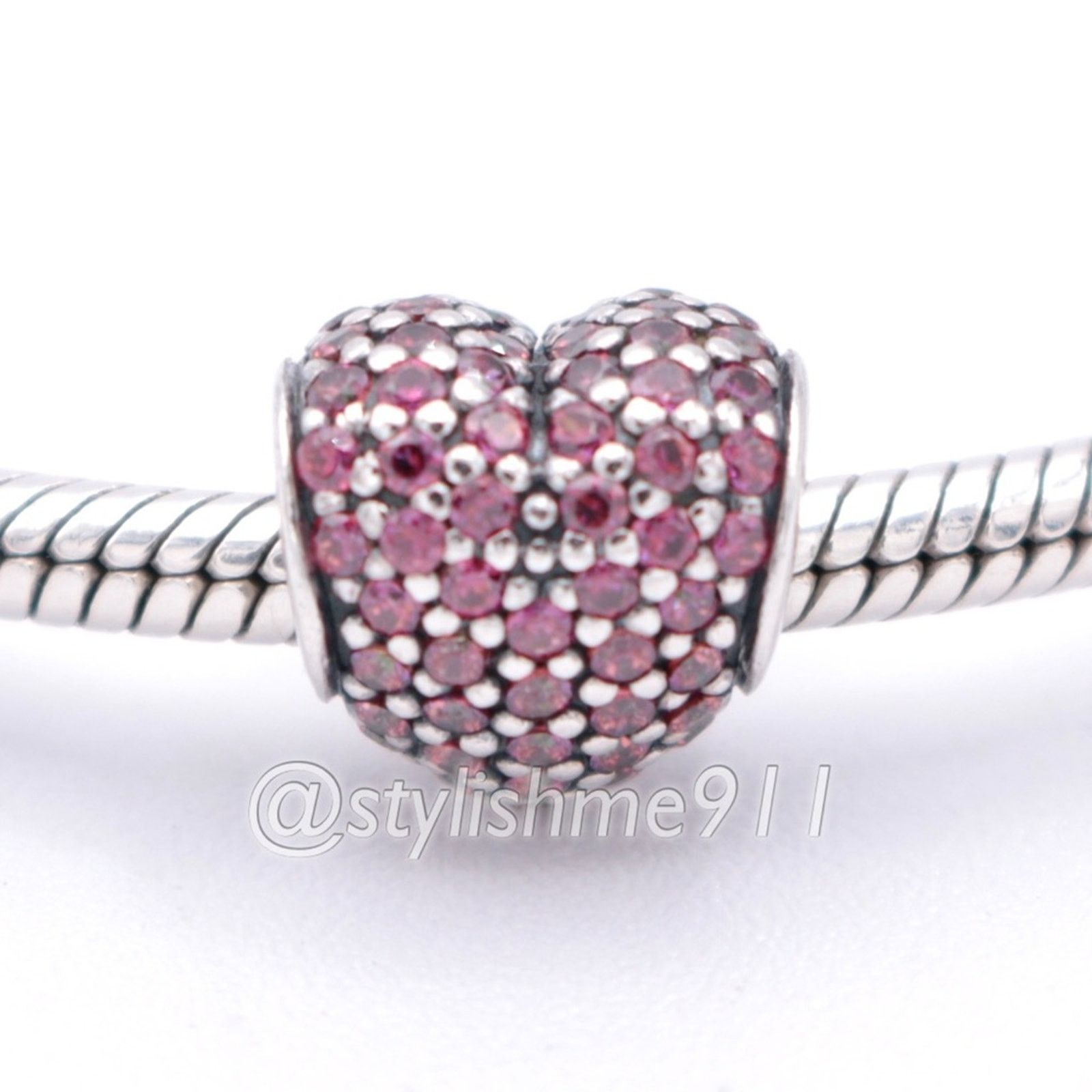 Authentic PANDORA Pave Heart with Pink Zirconia 791052PCZ