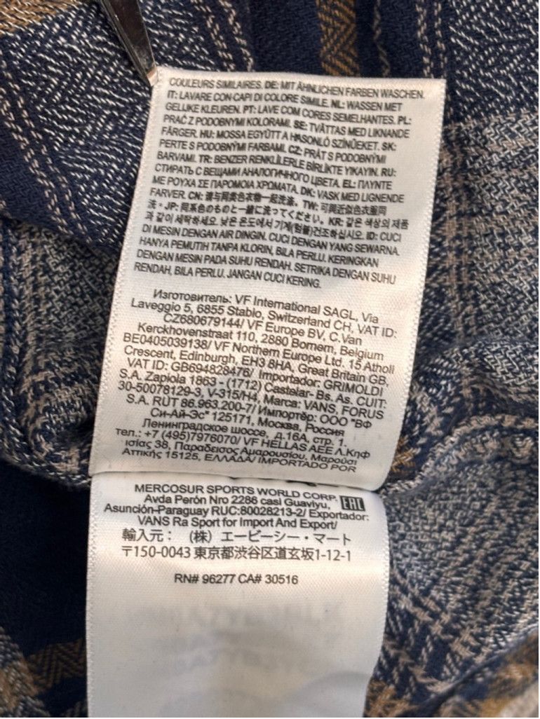 Vans Boy's Vans Flannel Shirt XL Blue Gray Plaid Size US XL / EU 56 / 4 - 10 Thumbnail