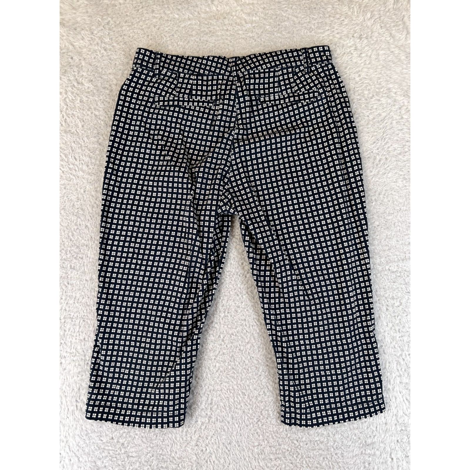 Gloria Vanderbilt Gloria Vanderbilt Pants Women's Capri 8 Blue White Aztec Knit Mid Rise 30x18 Size 30" / US 8 / IT 44 - 2 Thumbnail