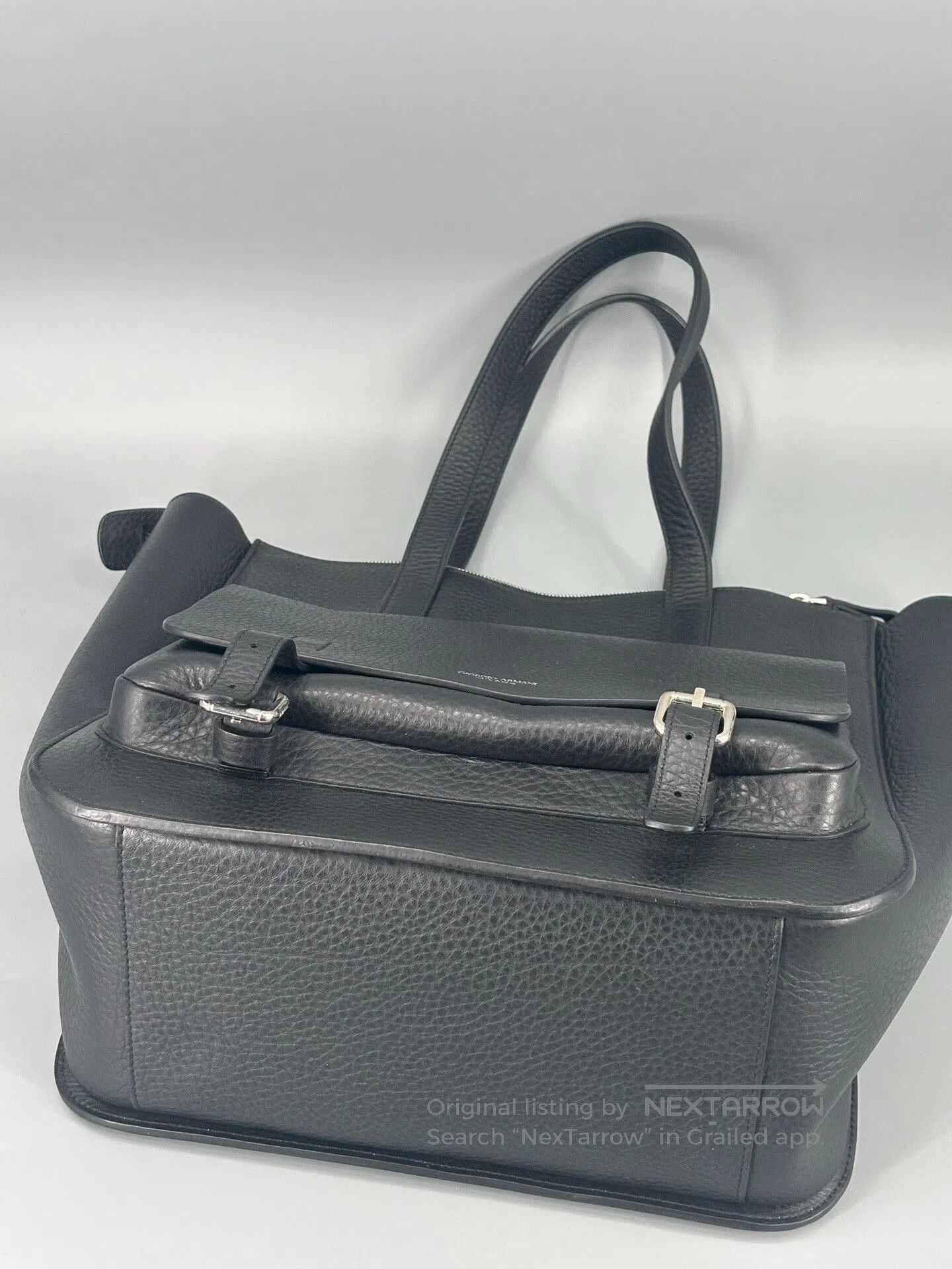 giorgio armani men's leather tote bag.