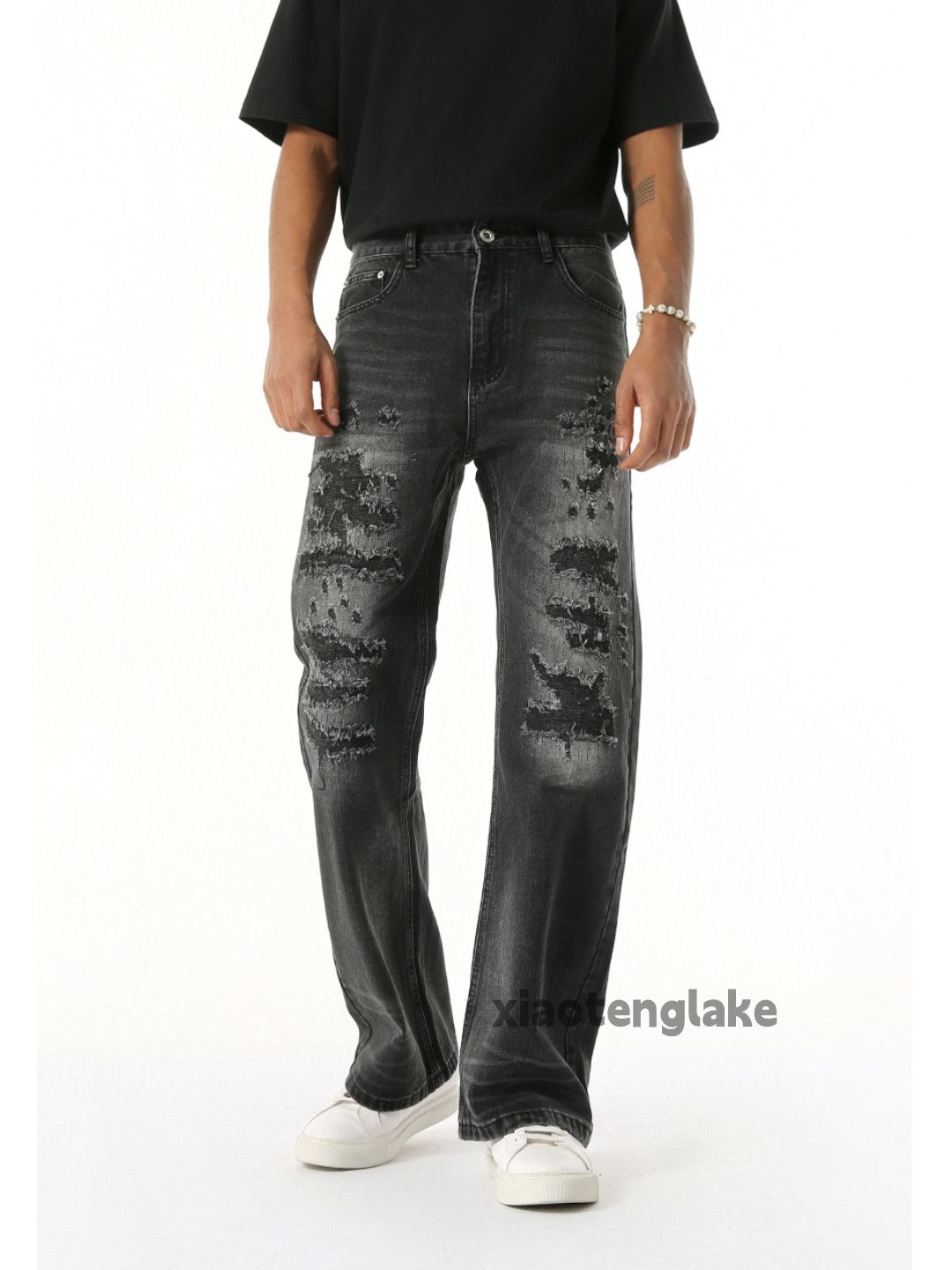 Jean × Vintage Washed faded utility punk grunge damaged ripped jeans Size US 30 / EU 46 - 3 Thumbnail