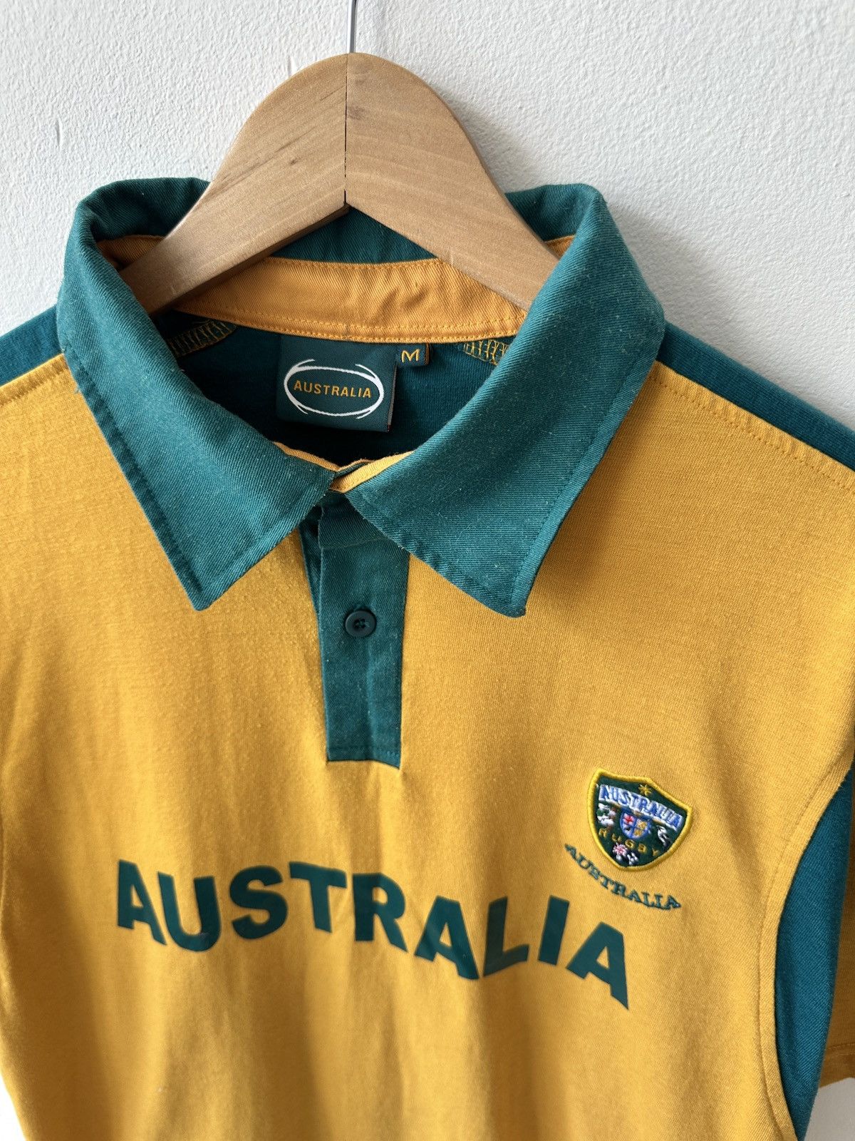 Man Made In Australia Vintage Australia Gold Green Rugby Style Polo Shirt Size M Size US M / EU 48-50 / 2 - 6 Thumbnail