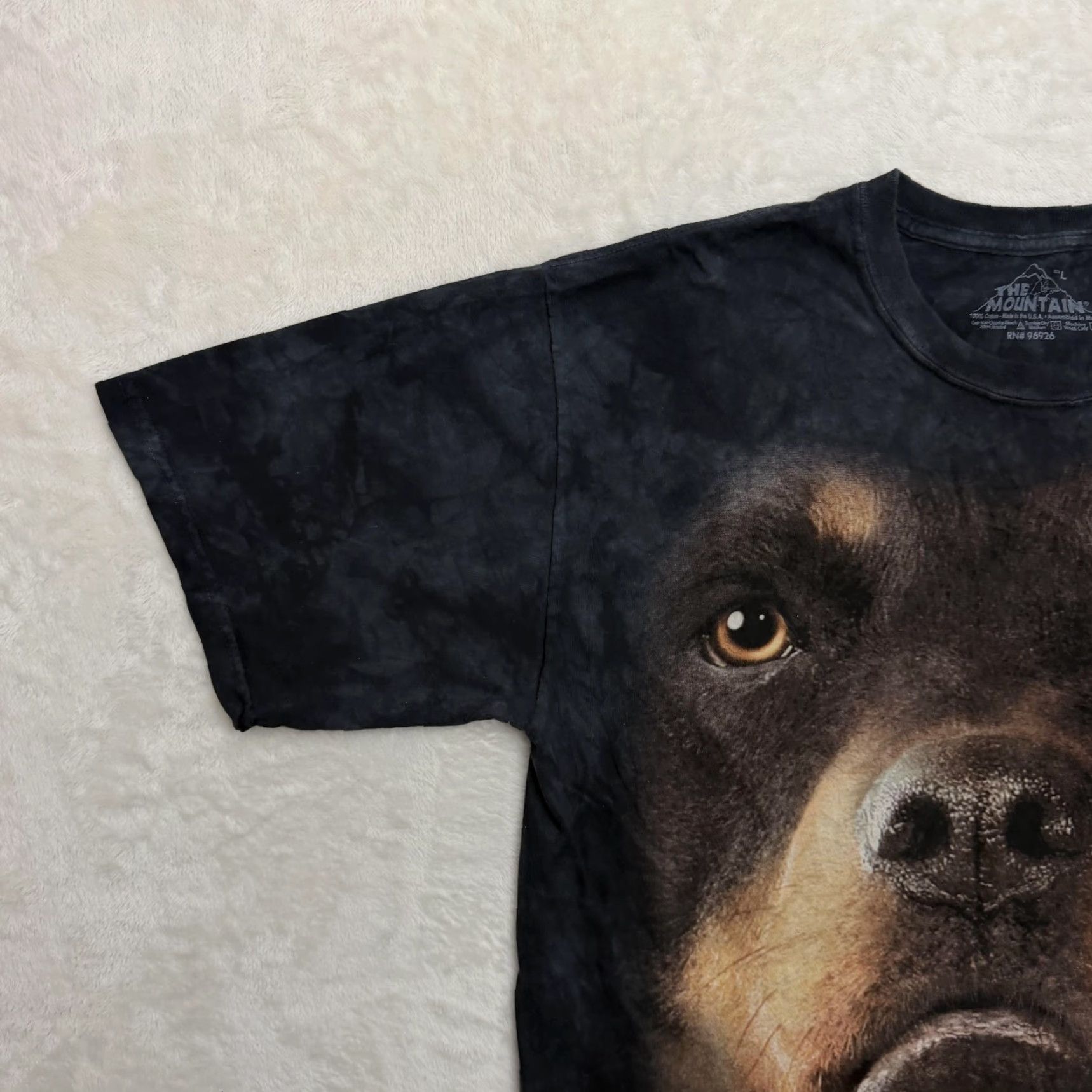 The Mountain The Mountain Rottweiler Shirt Mens Large Black Tie Dye Dog Big Face Graphic Tee Size US L / EU 52-54 / 3 - 7 Thumbnail