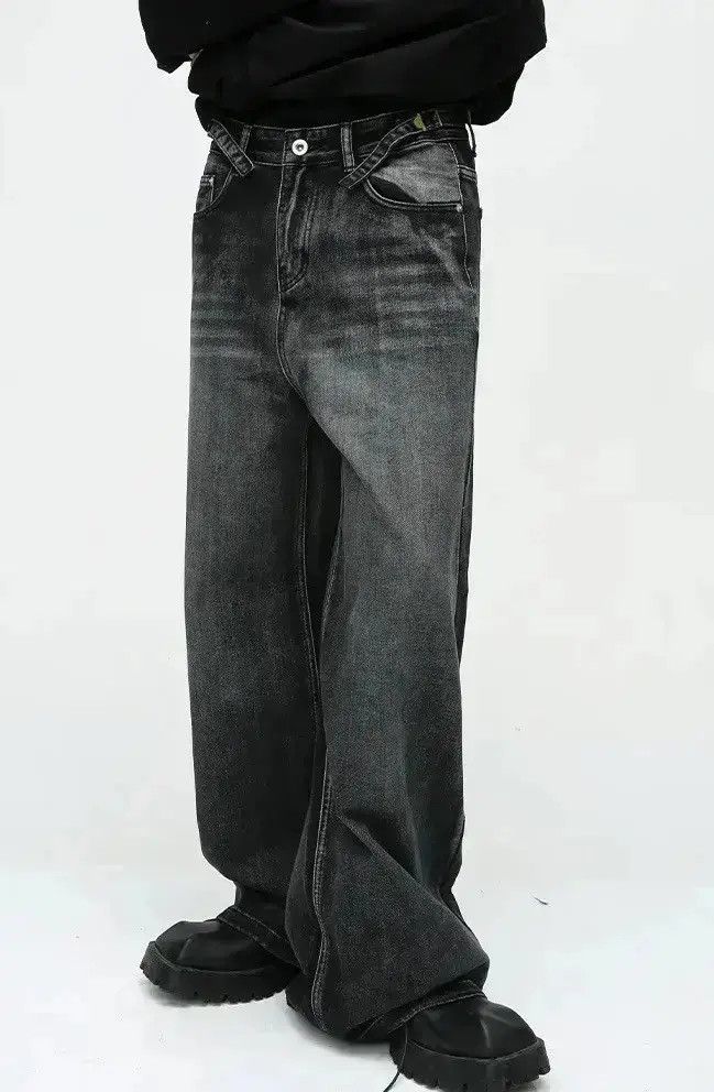Japanese Brand Streetwear Straight Tube Wide Leg y2k Jeans Pants Size US 30 / EU 46 - 6 Thumbnail