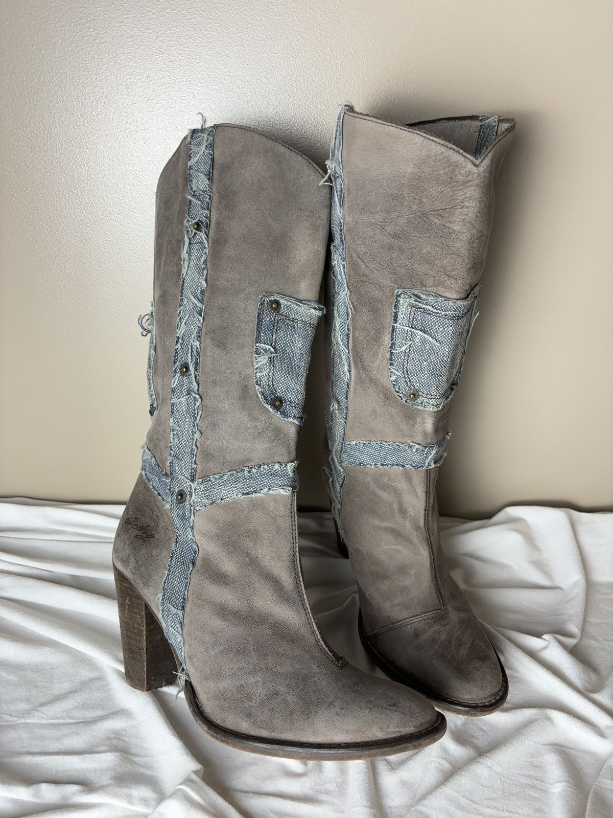 Vintage Destroy 90s rare vintage high boots western style shoes Size US 9 / IT 39 - 5 Thumbnail