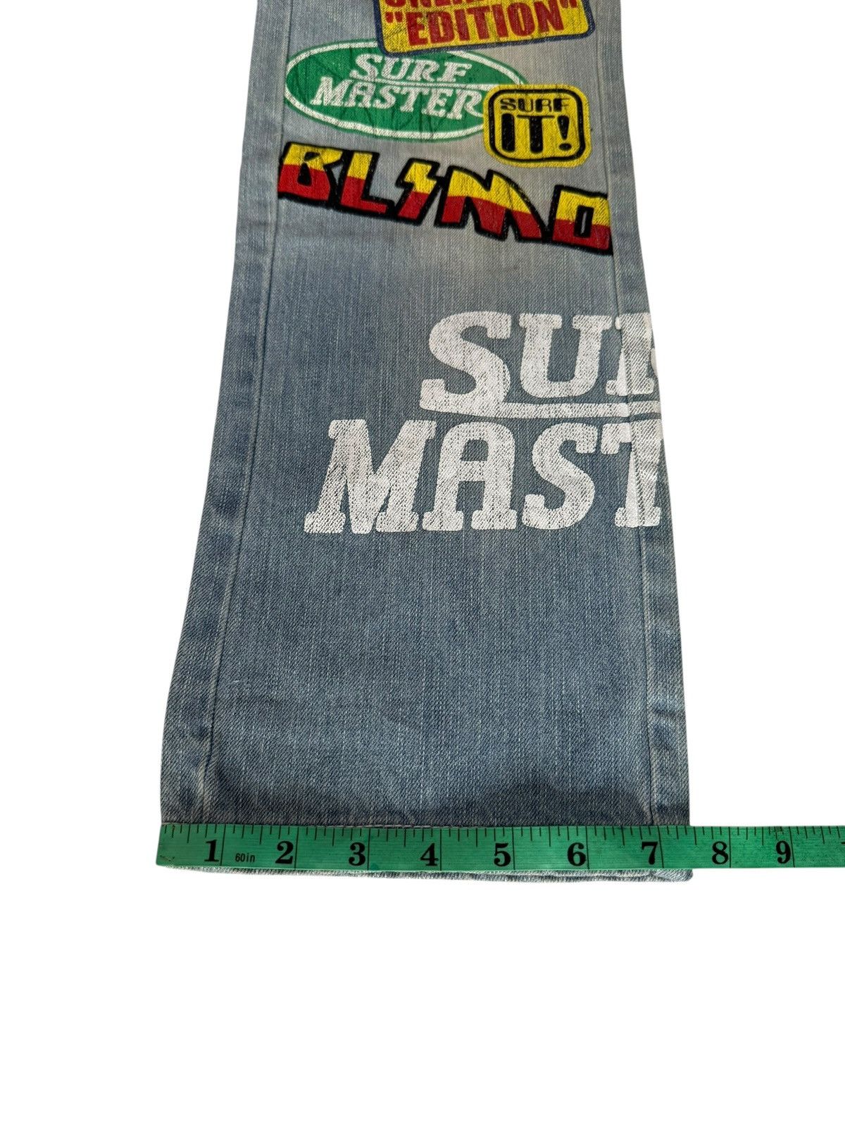 Japanese Brand Y2K Blue Moon Blue Denim Jeans Design Art Hippie Style Size US 28 / EU 44 - 15 Thumbnail