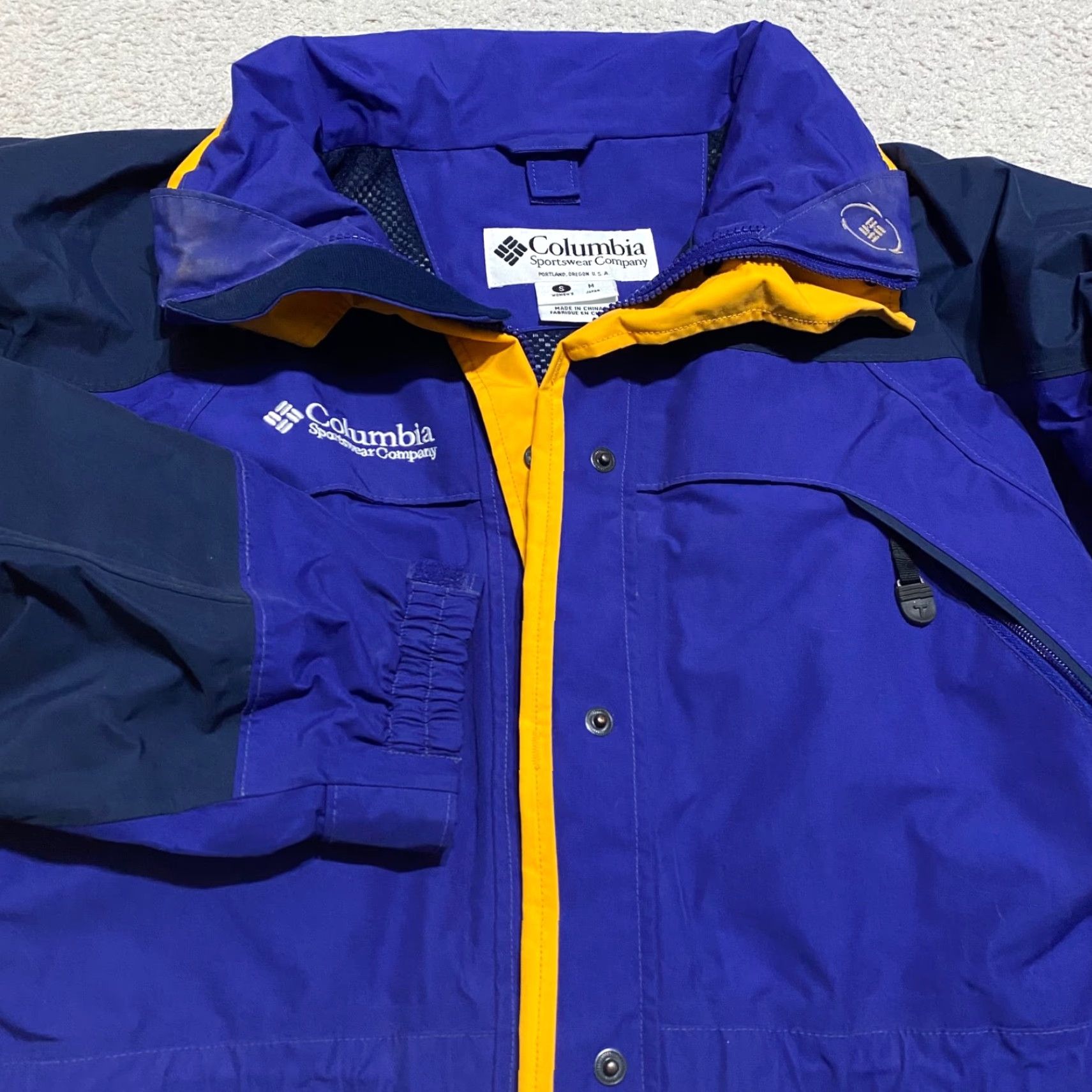 Vintage Columbia Jacket Windbreaker - Womens M Blue Full Zip Omni Tech Pockets Waterproof Casual Travel Workwear 90s Theme Mens? Size M / US 6-8 / IT 42-44 - 4 Thumbnail