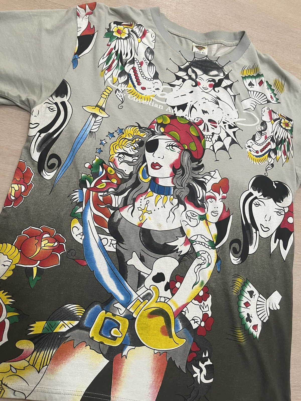 Supreme Rare VTG Ed Hardy AOP Tee Size US L / EU 52-54 / 3 - 3 Thumbnail