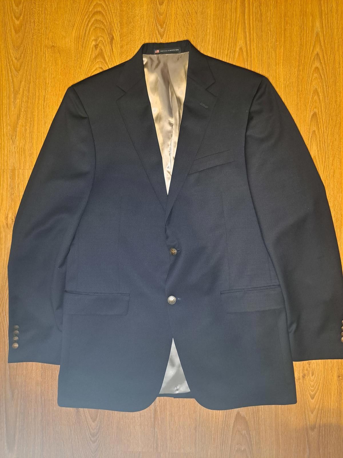 Hart Schaffner Marx Hart Schaffner Marx Blazer Mens 41L Blue Bronze Buttons Wool Size 40R - 1 Thumbnail