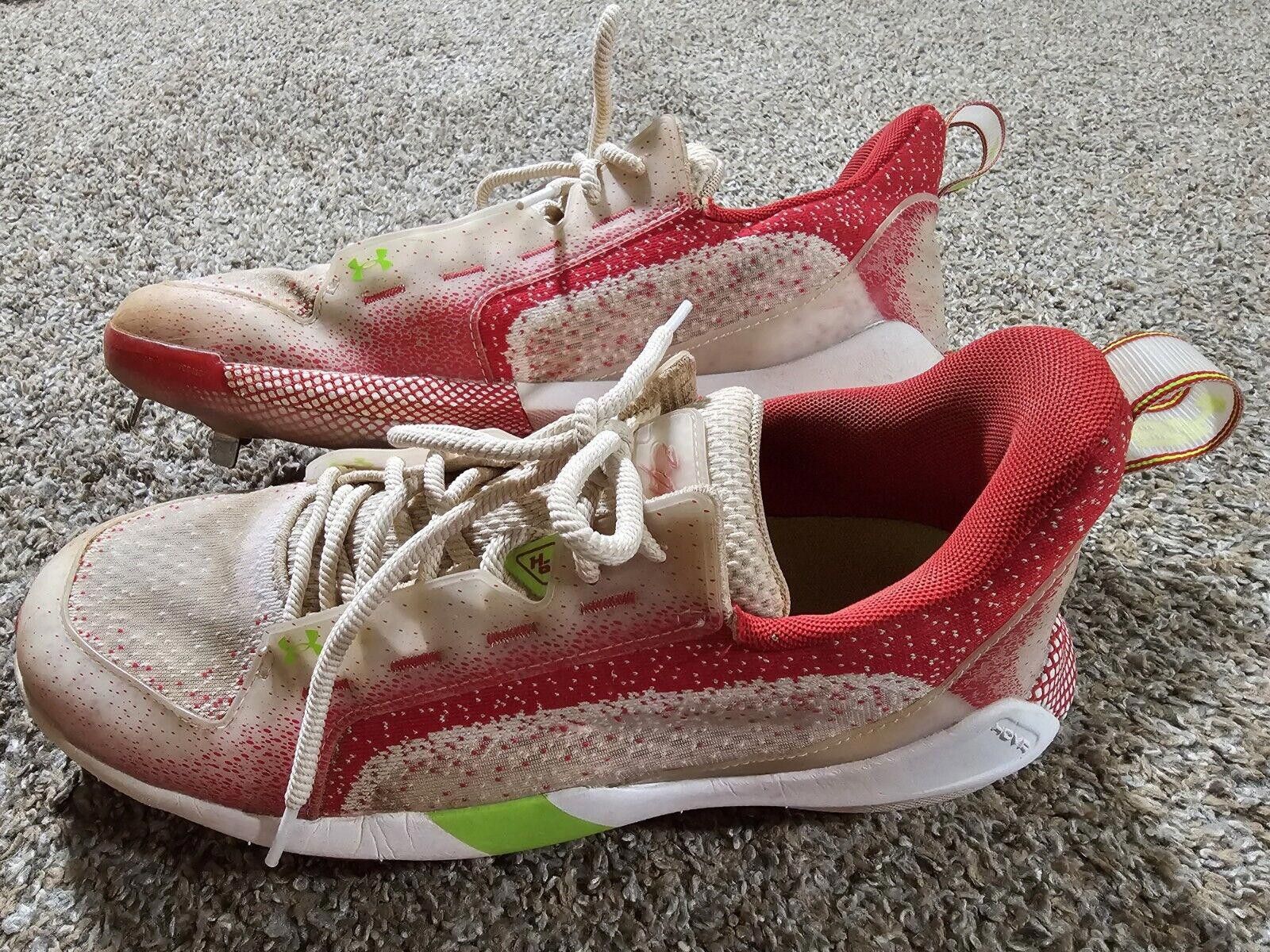 Under Armour Baseball Metal Under Armour Bryce Harper6 White Red 10.5 Size US 10.5 / EU 43-44 - 2 Thumbnail