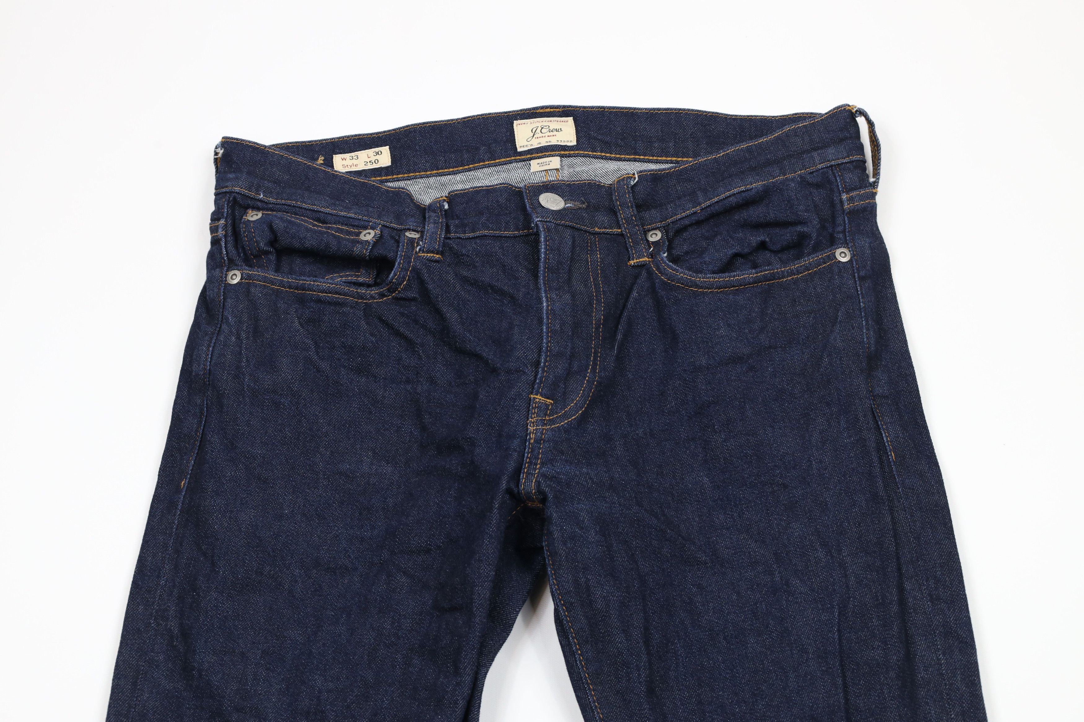 J.Crew × Vintage J Crew Skinny Leg Kurabo Japanese Denim Jeans Indigo Blue Size US 33 - 2 Thumbnail