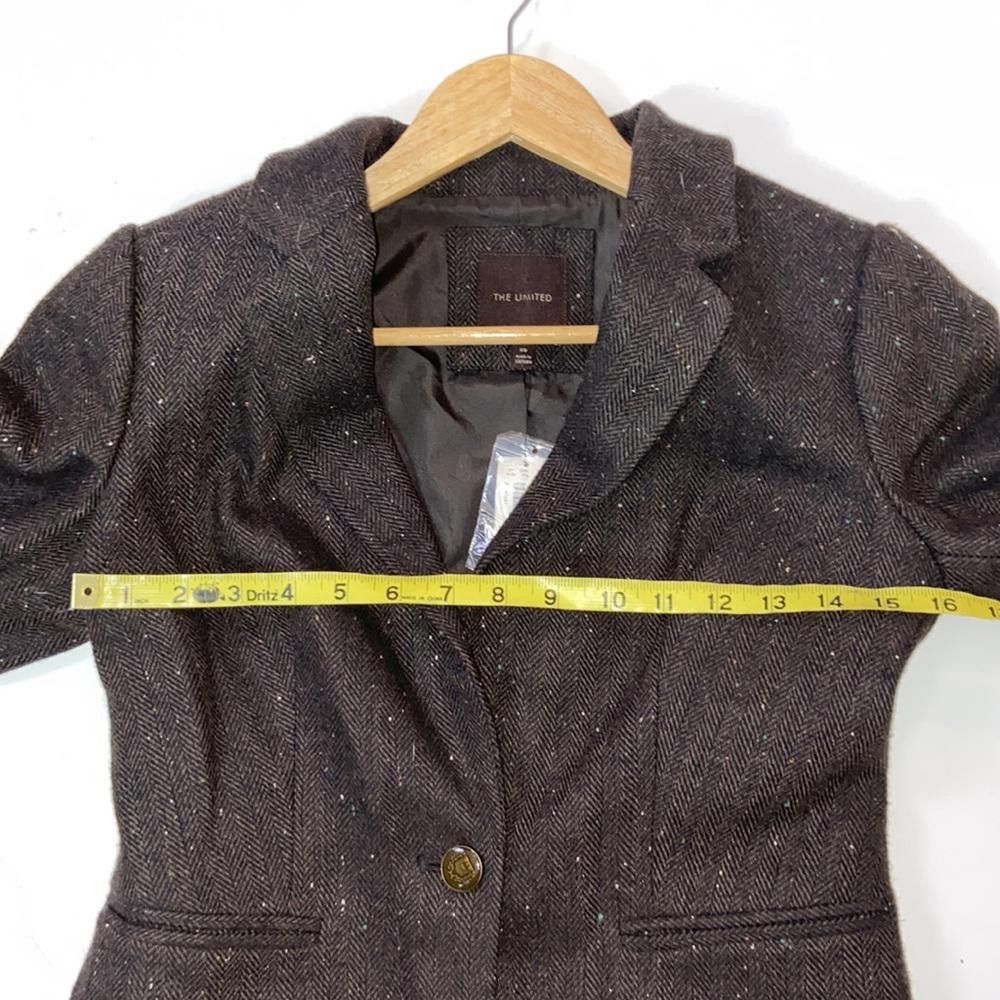 Designer The Limited l NWT Brown Tweed Blazer Jacket Size XS Size XS / US 0-2 / IT 36-38 - 6 Thumbnail
