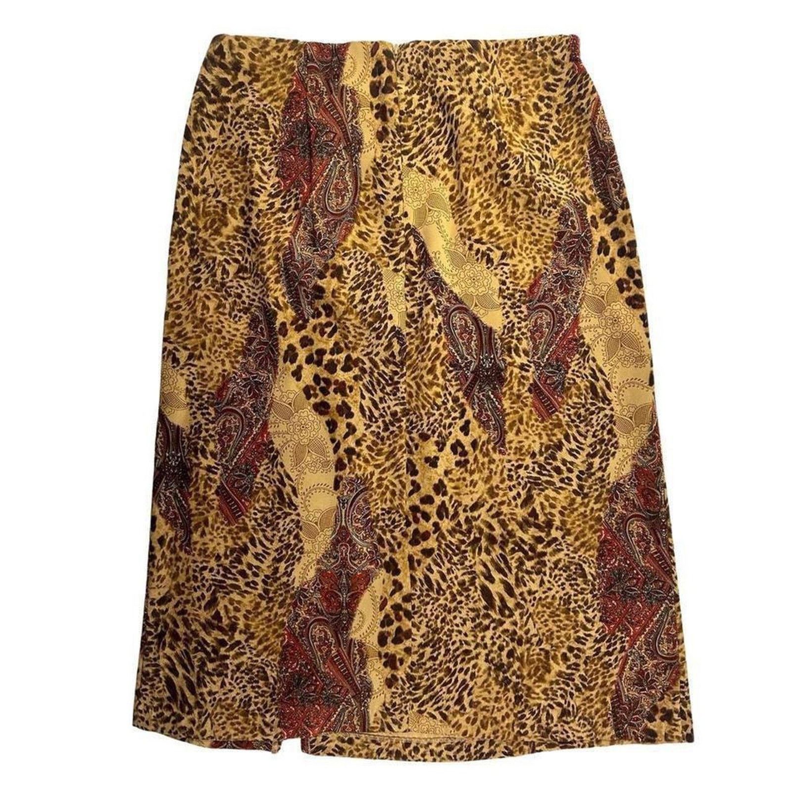 Other Y2k skirt fairy paisley floral cheetah 00s 90s petite m Size 33" - 2 Thumbnail