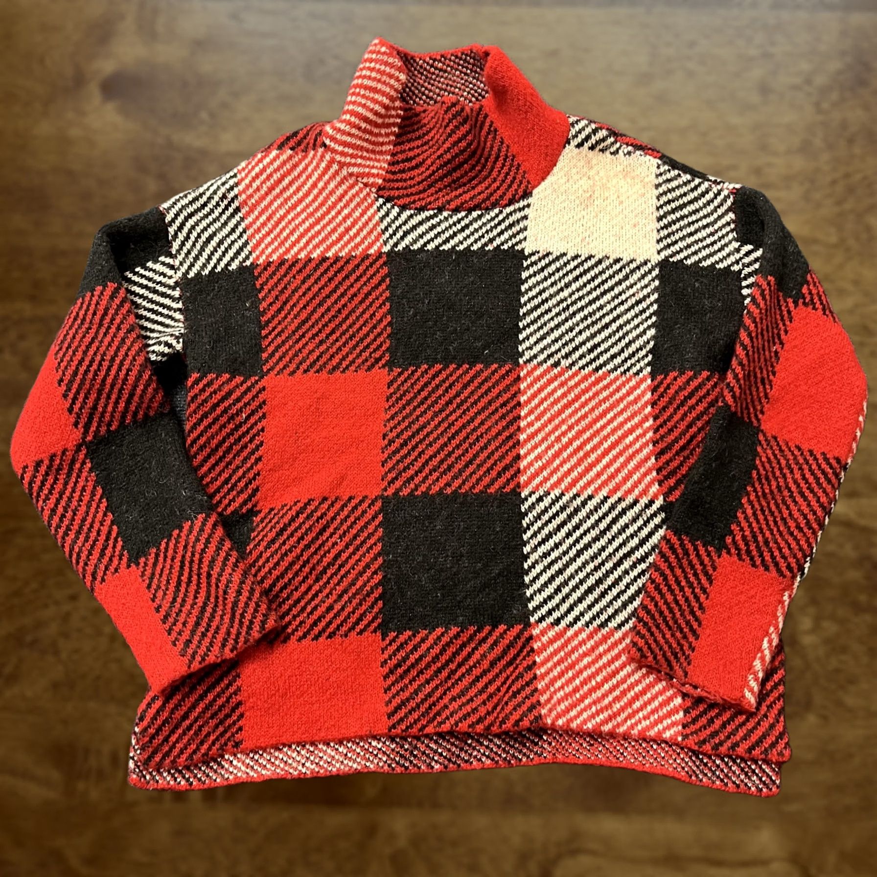 DKNY VINTAGE DKNY Sweater Womens M Red Black Buffalo Plaid Turtleneck Knit Pullover Size M / US 6-8 / IT 42-44 - 1 Thumbnail