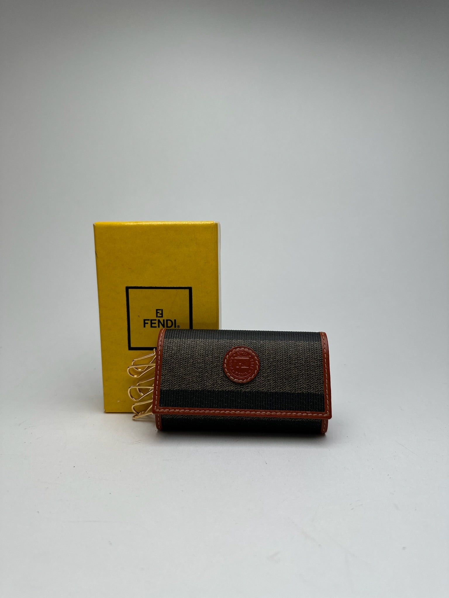 Fendi Vintage Roma Key Holder Brown Size ONE SIZE - 1 Thumbnail