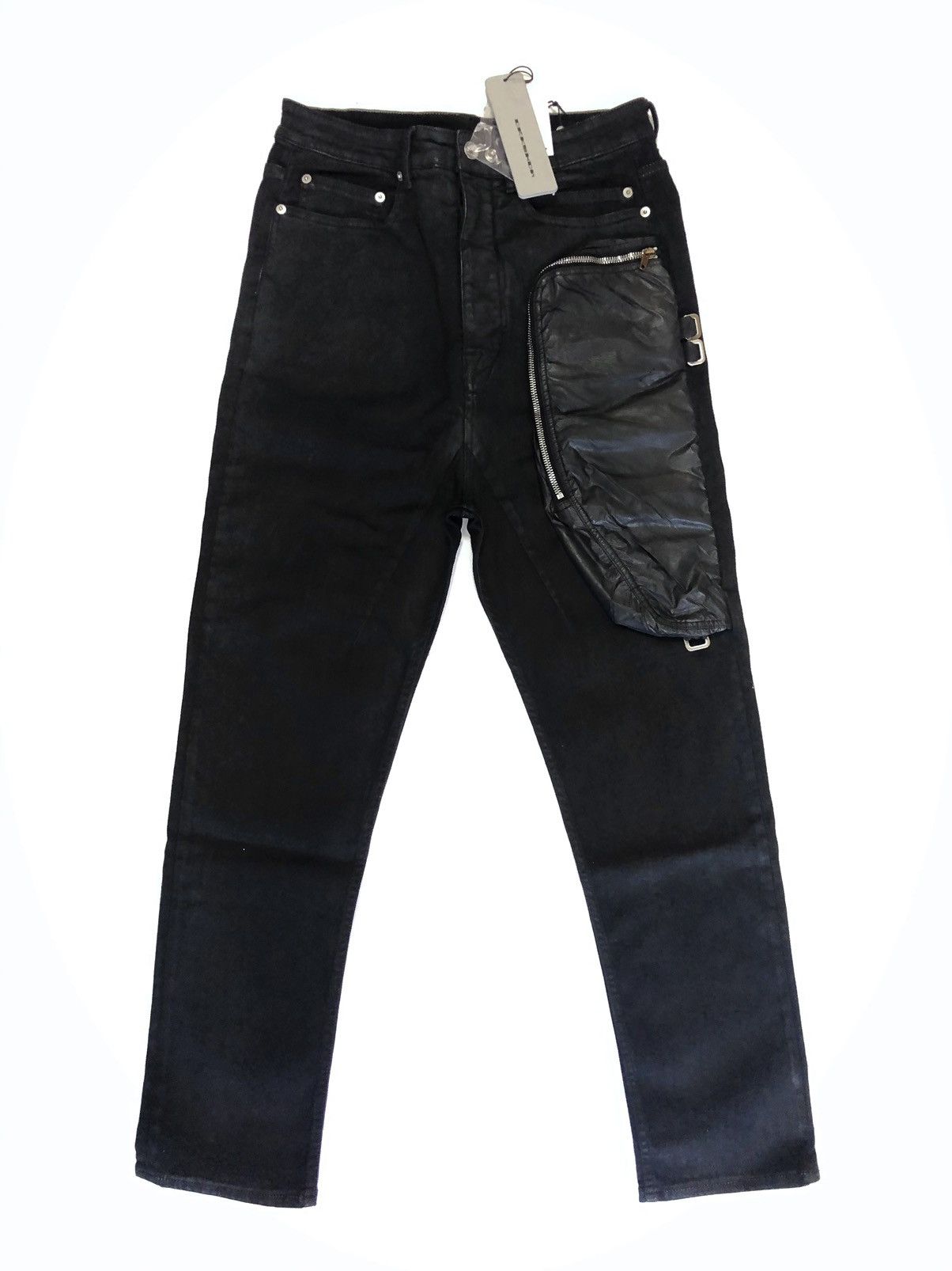 Rick Owens Drkshdw RICK OWENS DRKSHDW Black Denim Bladder Pant sz 33 Size US 33 - 1 Thumbnail