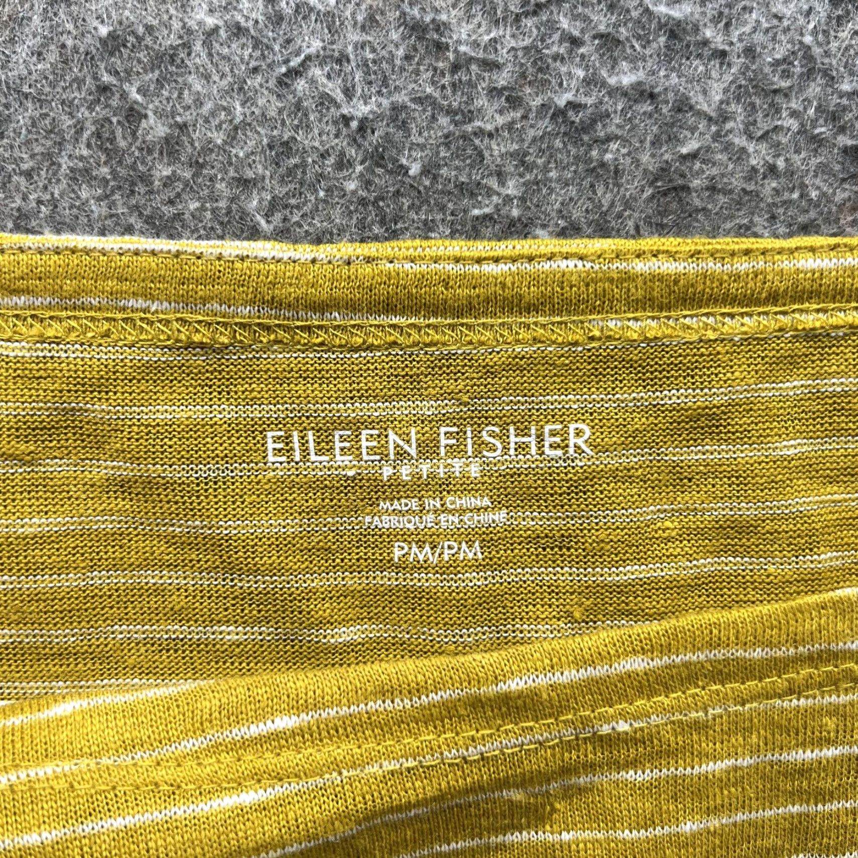 Eileen Fisher Eileen Fisher Shirt Womens PM Yellow Striped Boat Neck 3/4 Sleeve Tunic Jersey Size M / US 6-8 / IT 42-44 - 3 Thumbnail