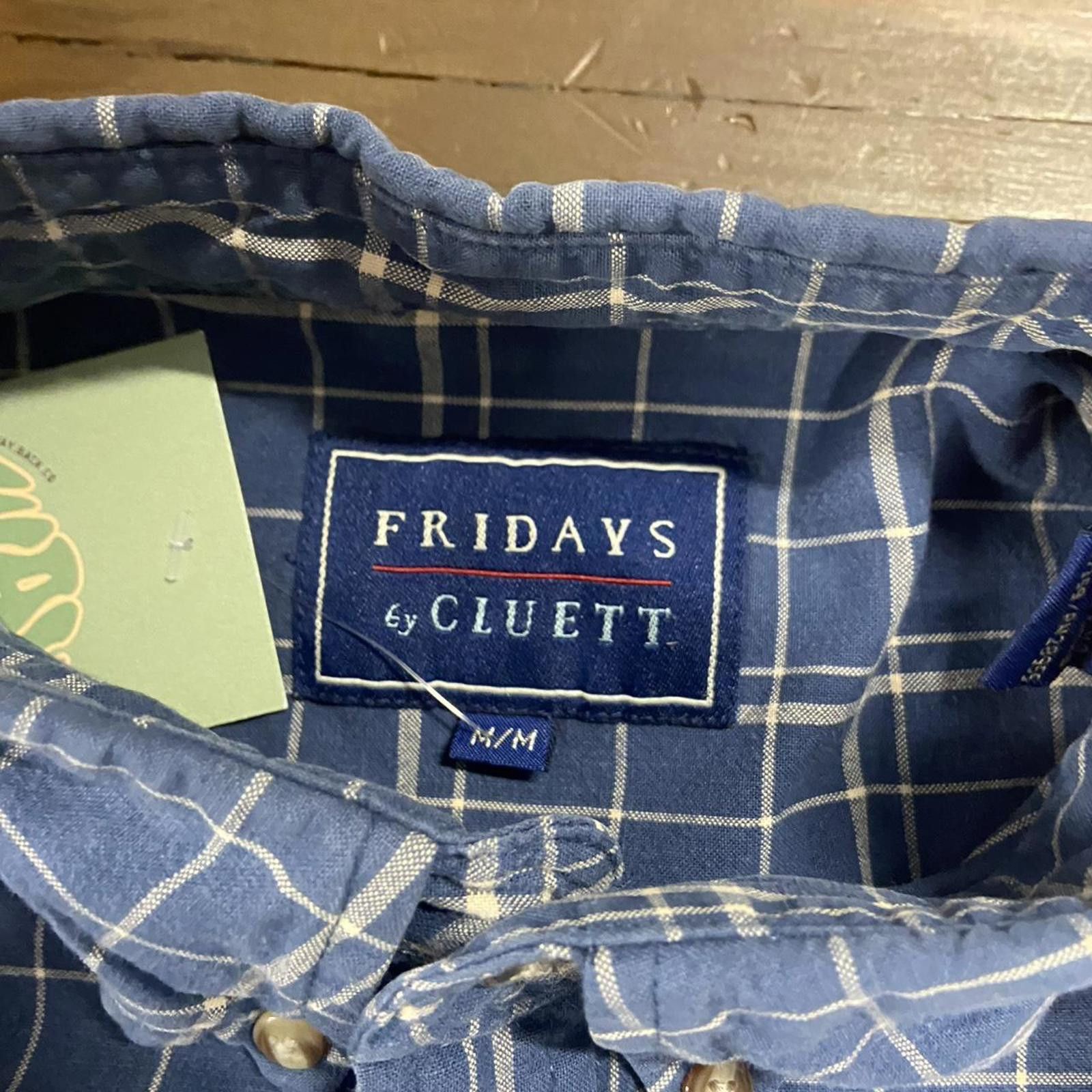 Vintage Vintage Cropped Fridays Blue Plaid Button Up Size US M / EU 48-50 / 2 - 4 Thumbnail