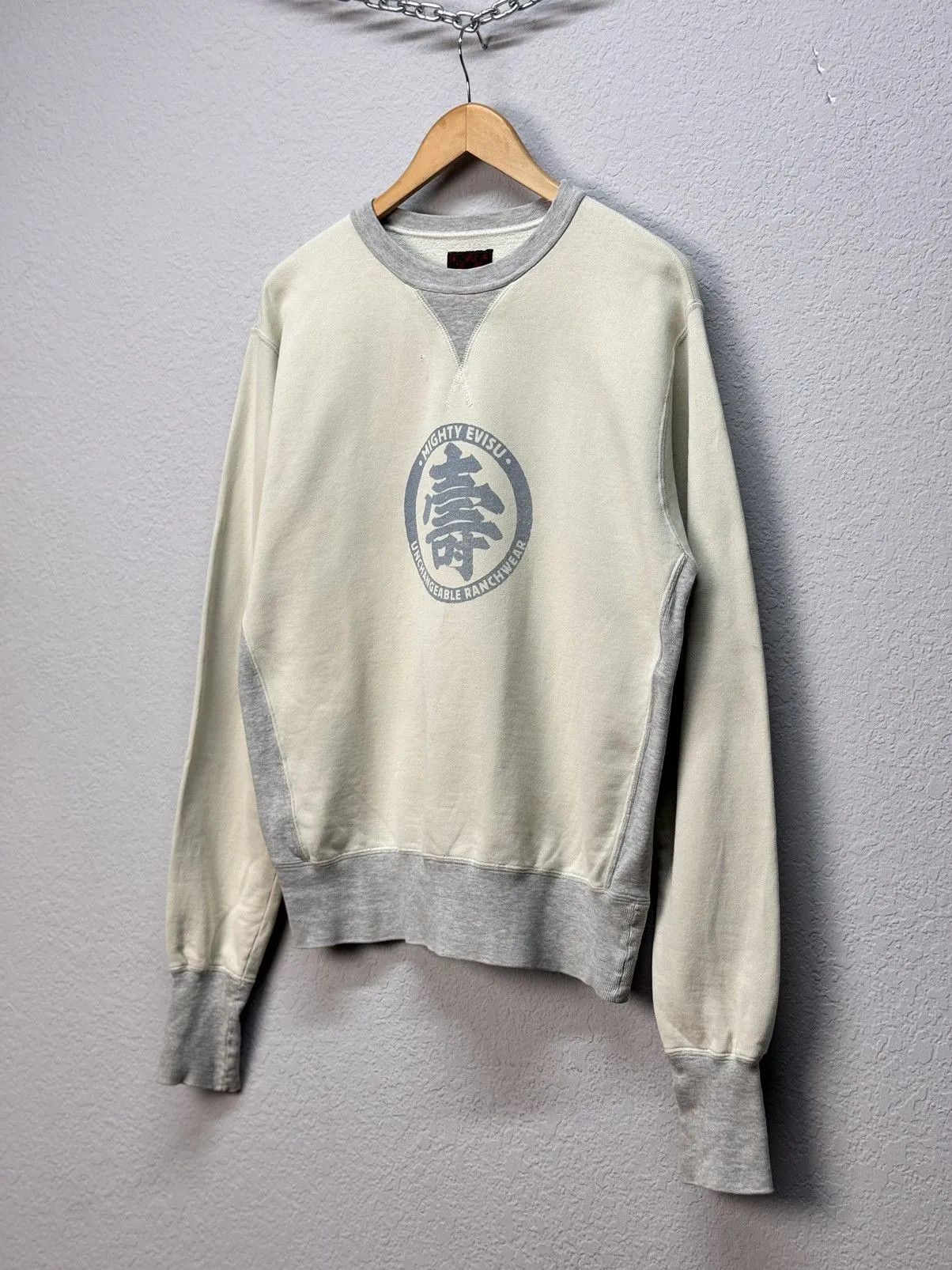 Evisu × Japanese Brand × Vintage Vintage Evisu Sweatshirt Y2K Style Faded Effect Big Logo Size US M / EU 48-50 / 2 - 2 Thumbnail