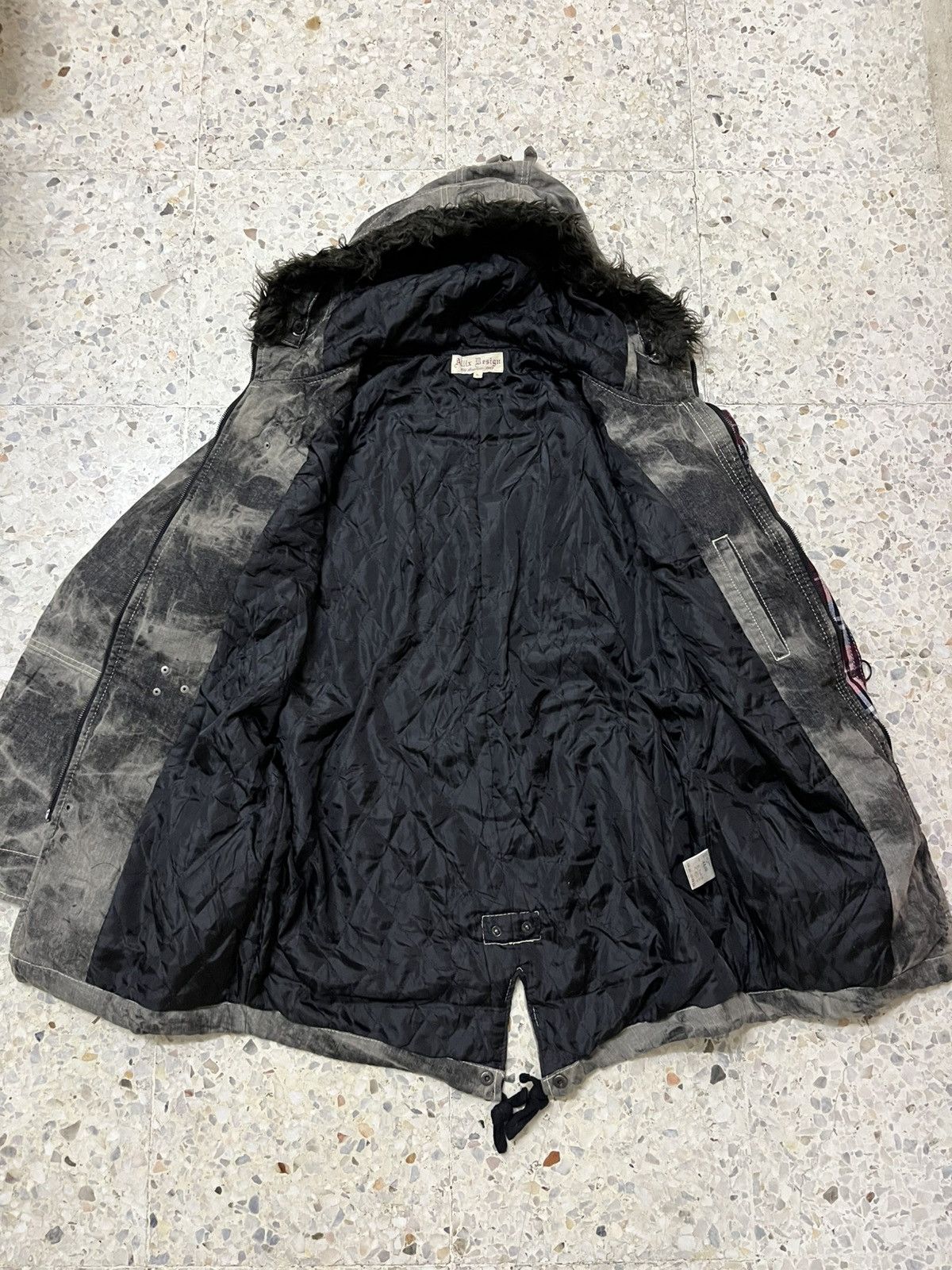 Japanese Brand Black Distress denim hoodie Allix design six pocket jacket Size US L / EU 52-54 / 3 - 5 Thumbnail