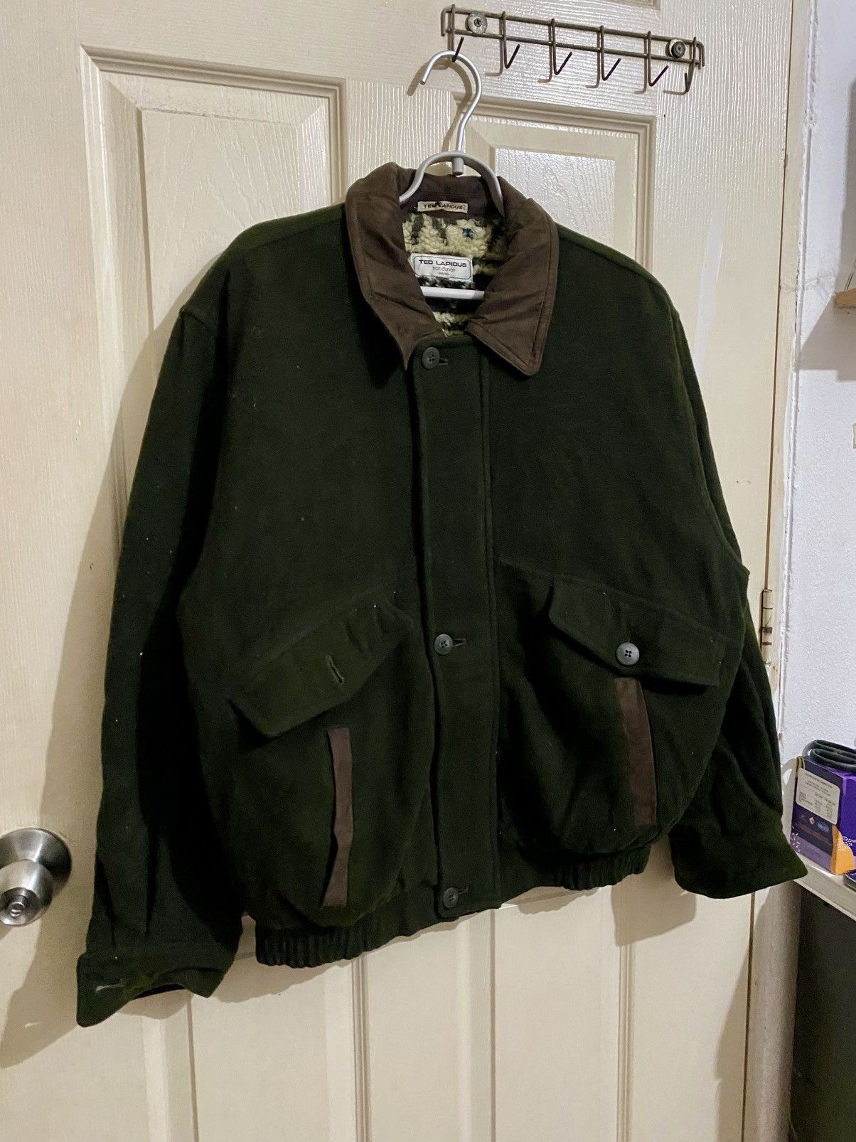 TED LAPIDUS Vintage Ted Lapidus Paris Wool Fleece-Lined – Forest Green Size US L / EU 52-54 / 3 - 5 Thumbnail