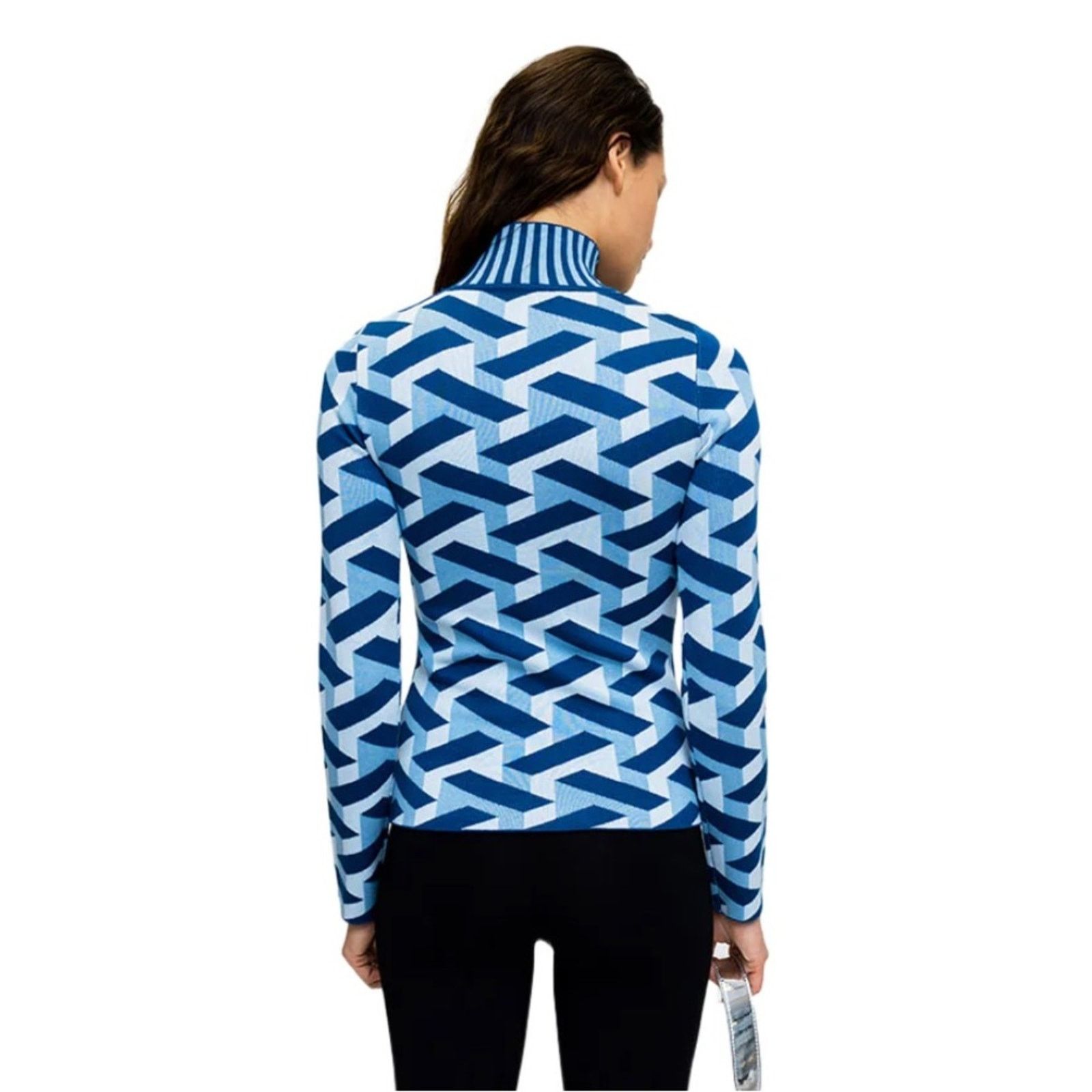 Ronny Kobo NWT Ronny Kobo $128 Blue White Turtleneck Sweater Size Small Size S / US 4 / IT 40 - 2 Thumbnail