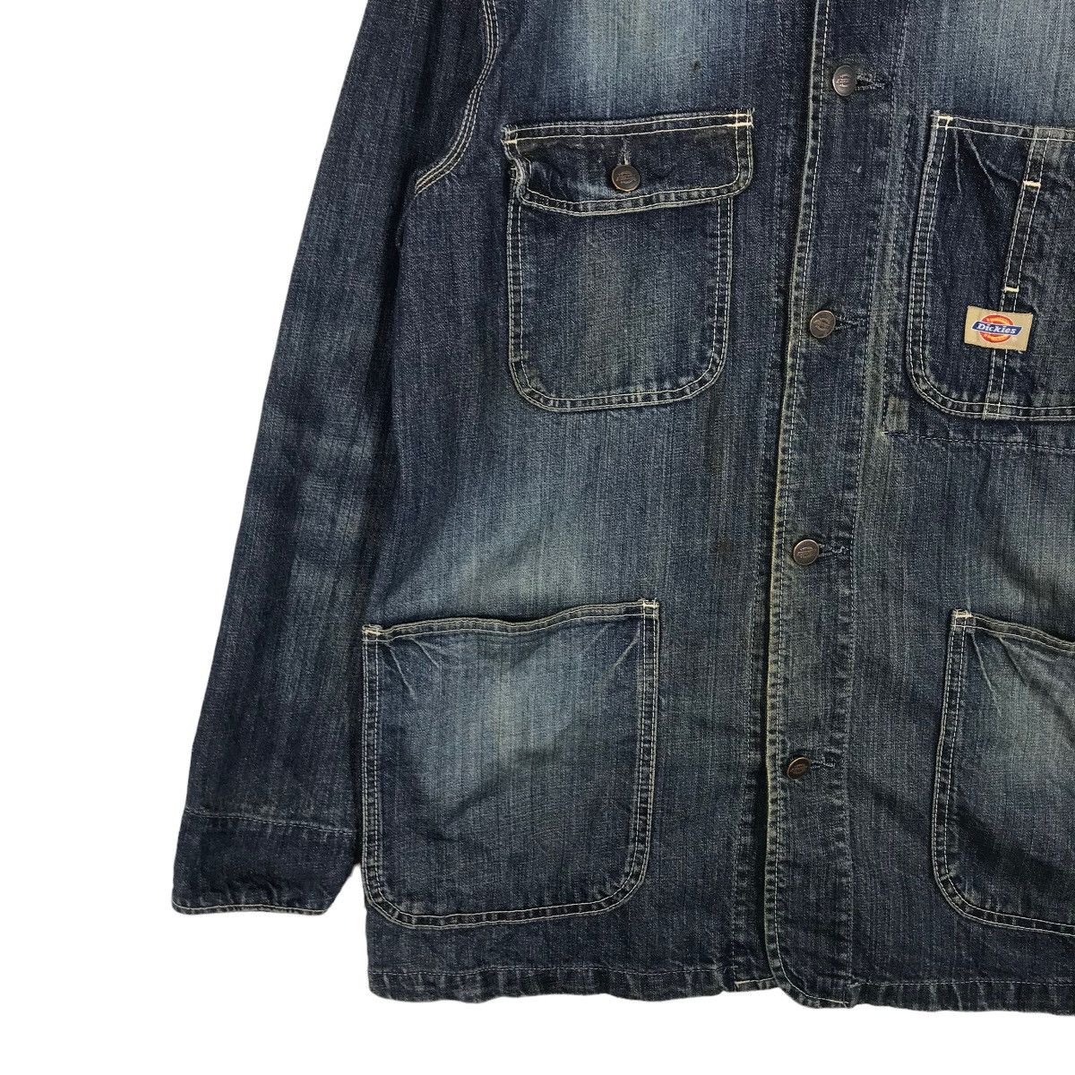 Dickies 💥 VINTAGE DICKIES DENIM CHORE JACKET Size US L / EU 52-54 / 3 - 2 Thumbnail
