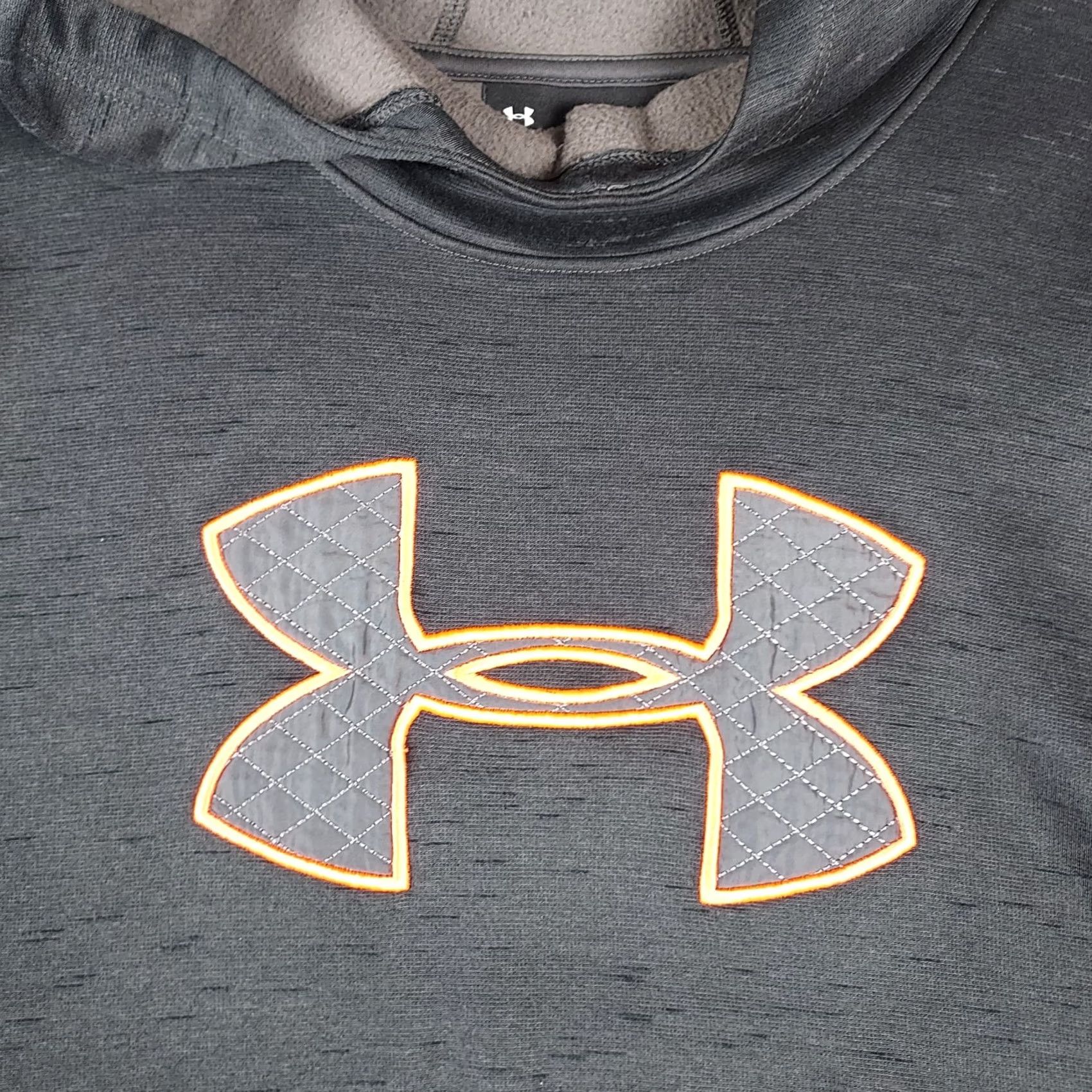 Under Armour Under Armour ColdGear Hoodie Men XL DarkGray Orange Logo Fleece Sweatshirt Shirt Pullover Hooded Mens Winter Sports Gym & Training Size US XL / EU 56 / 4 - 2 Thumbnail