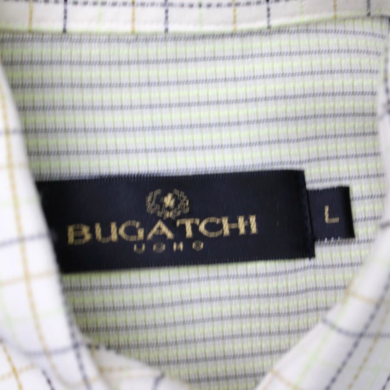 BUGATCHI Bugatchi Uomo Shirt Mens Large Yellow Check Modal Rayon/Poly Blend Long Sleeve Button-Up Casual Business Size US L / EU 52-54 / 3 - 6 Thumbnail