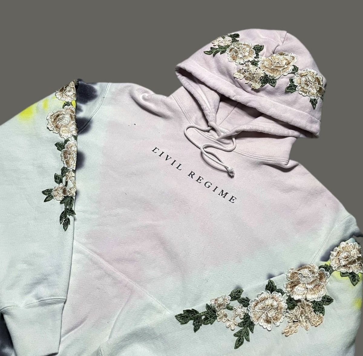 Civil Regime Embroidered Flower Hoodie